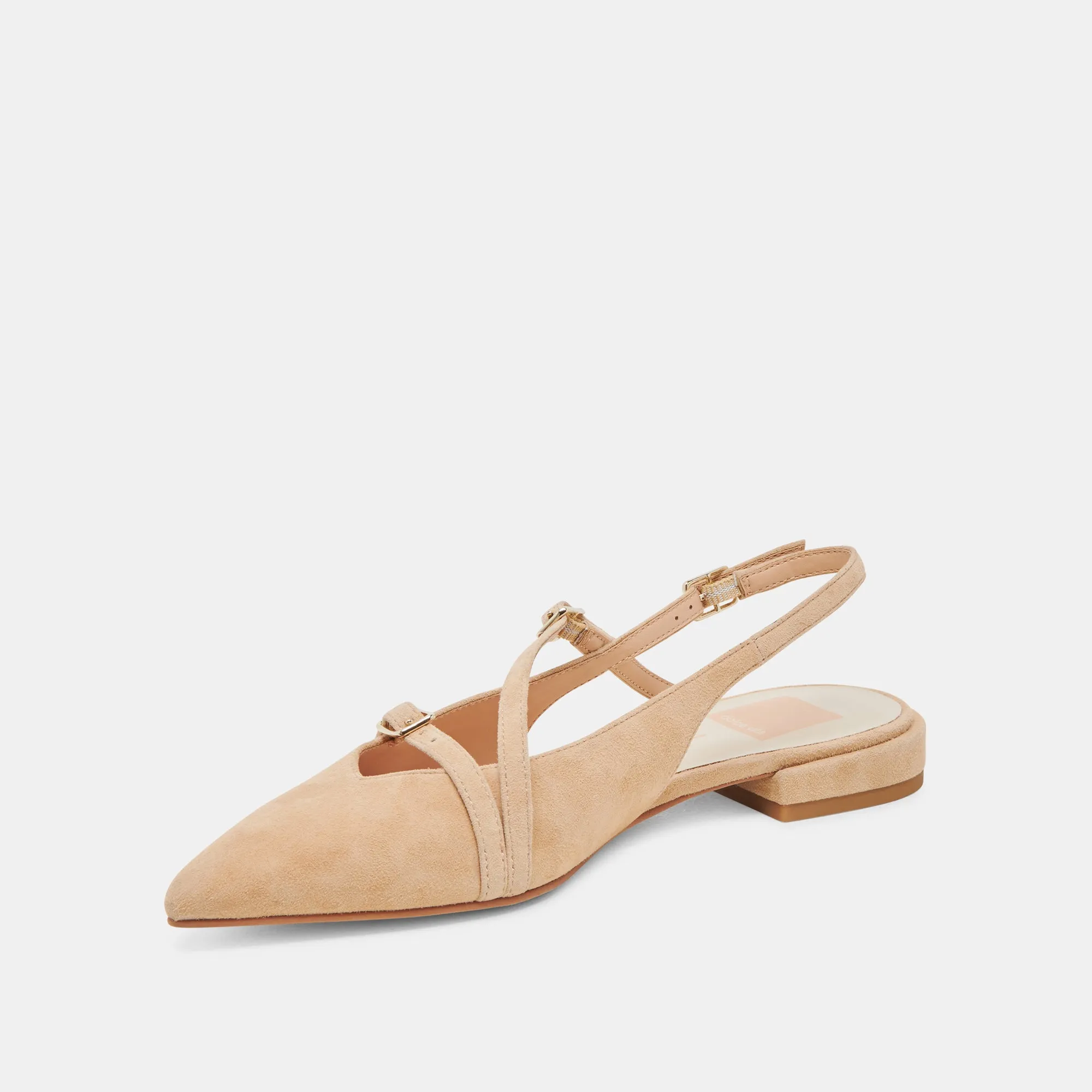 PAMLA FLATS TAN SUEDE Library Mood