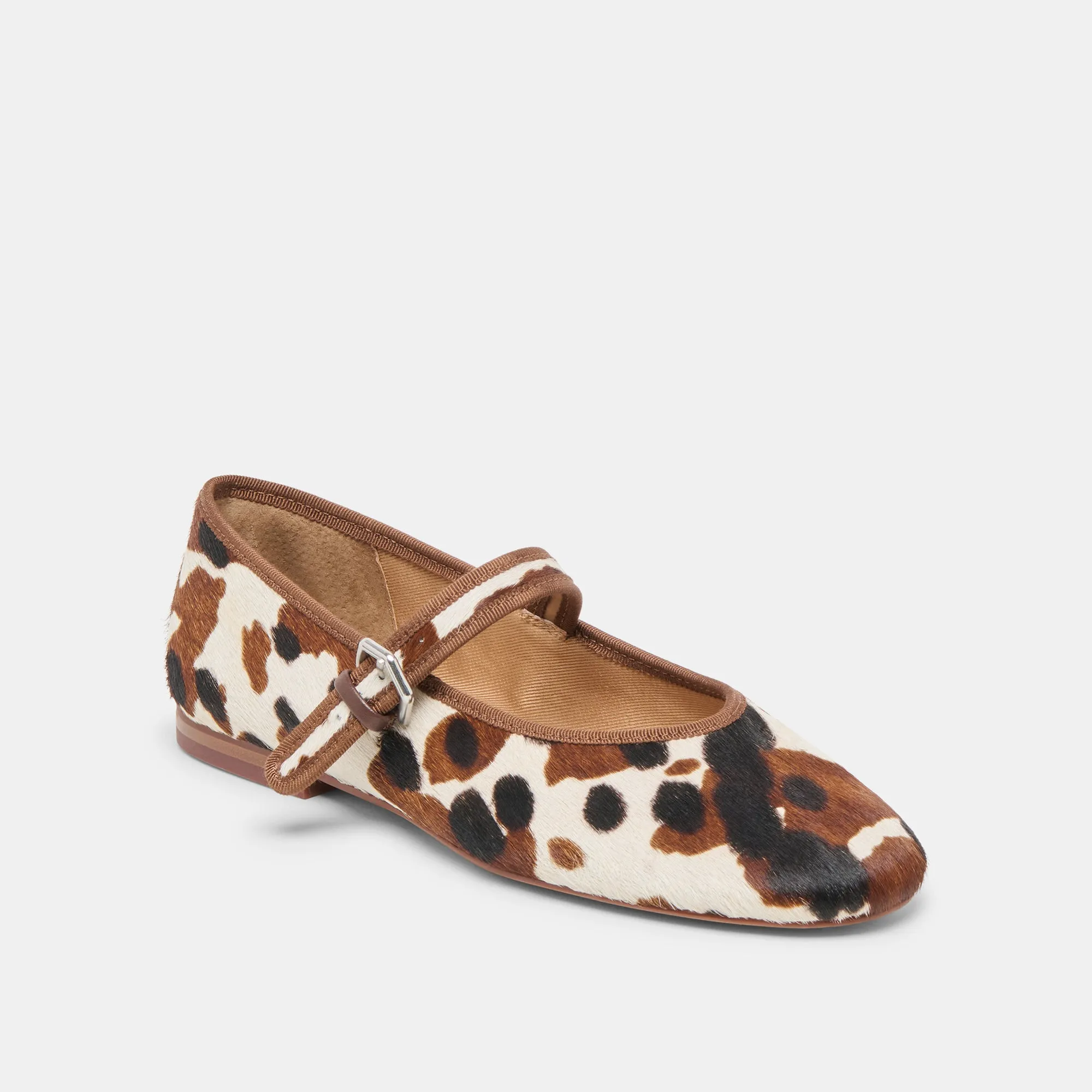 Chill Vibe ROSLYN BALLET FLATS COCOA TAURUS CALF HAIR