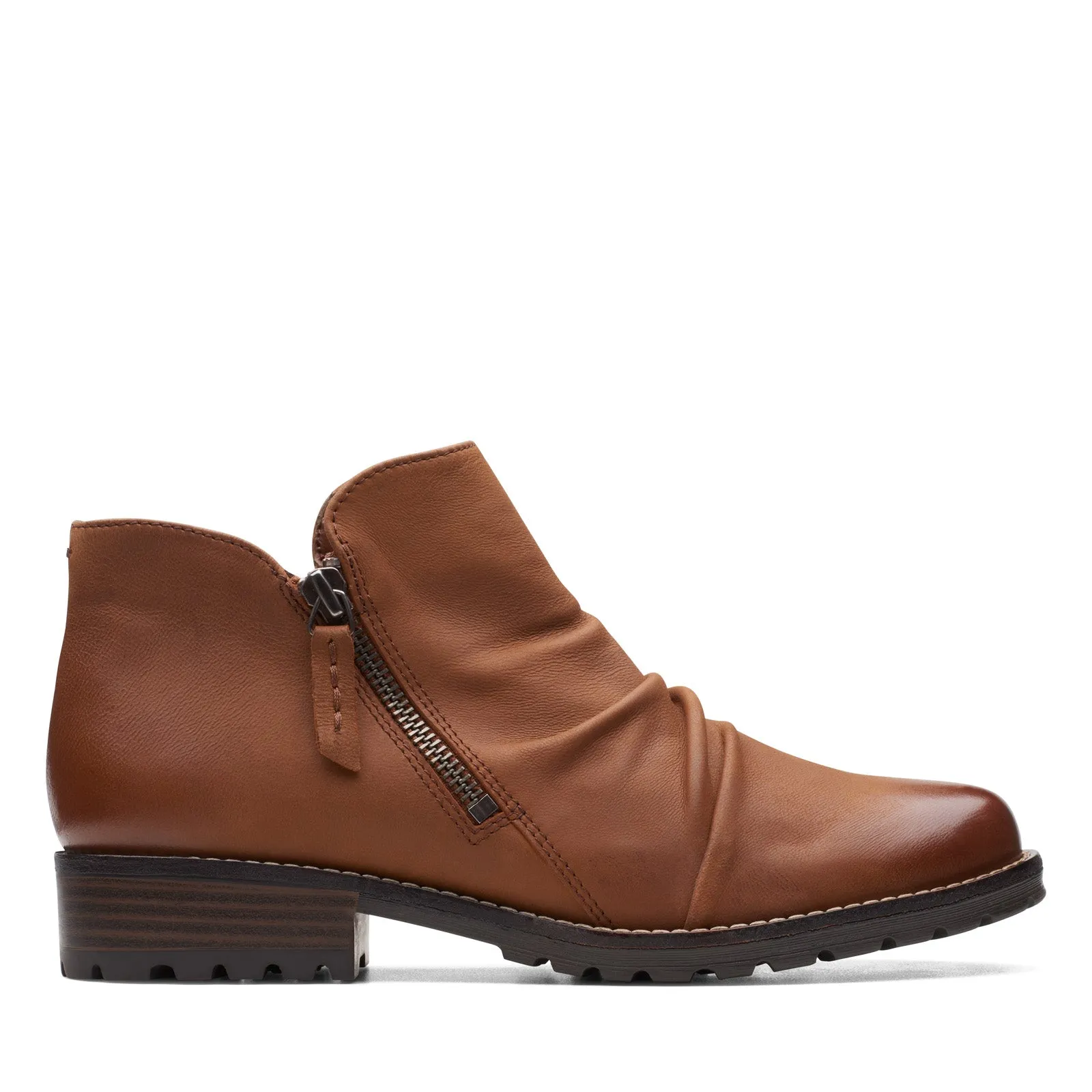 Versatile Design Comfortable Grip Clarks Clarkwell Zip 26167471 Womens Brown Leather Ankle & Booties Boots