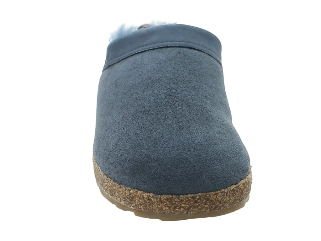 Bold Neon Haflinger Clogs Sheepskin Snowbird Navy