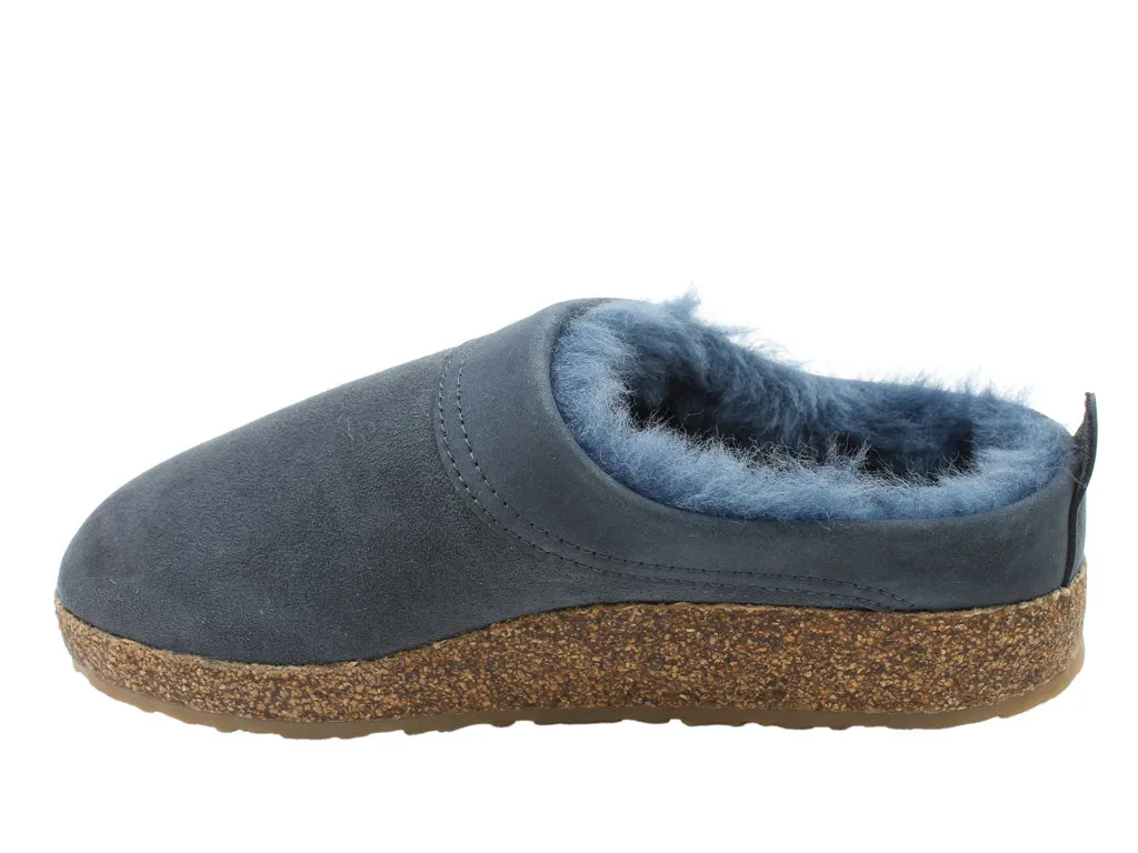 Shock Absorbing Galaxy Tone Haflinger Clogs Sheepskin Snowbird Navy