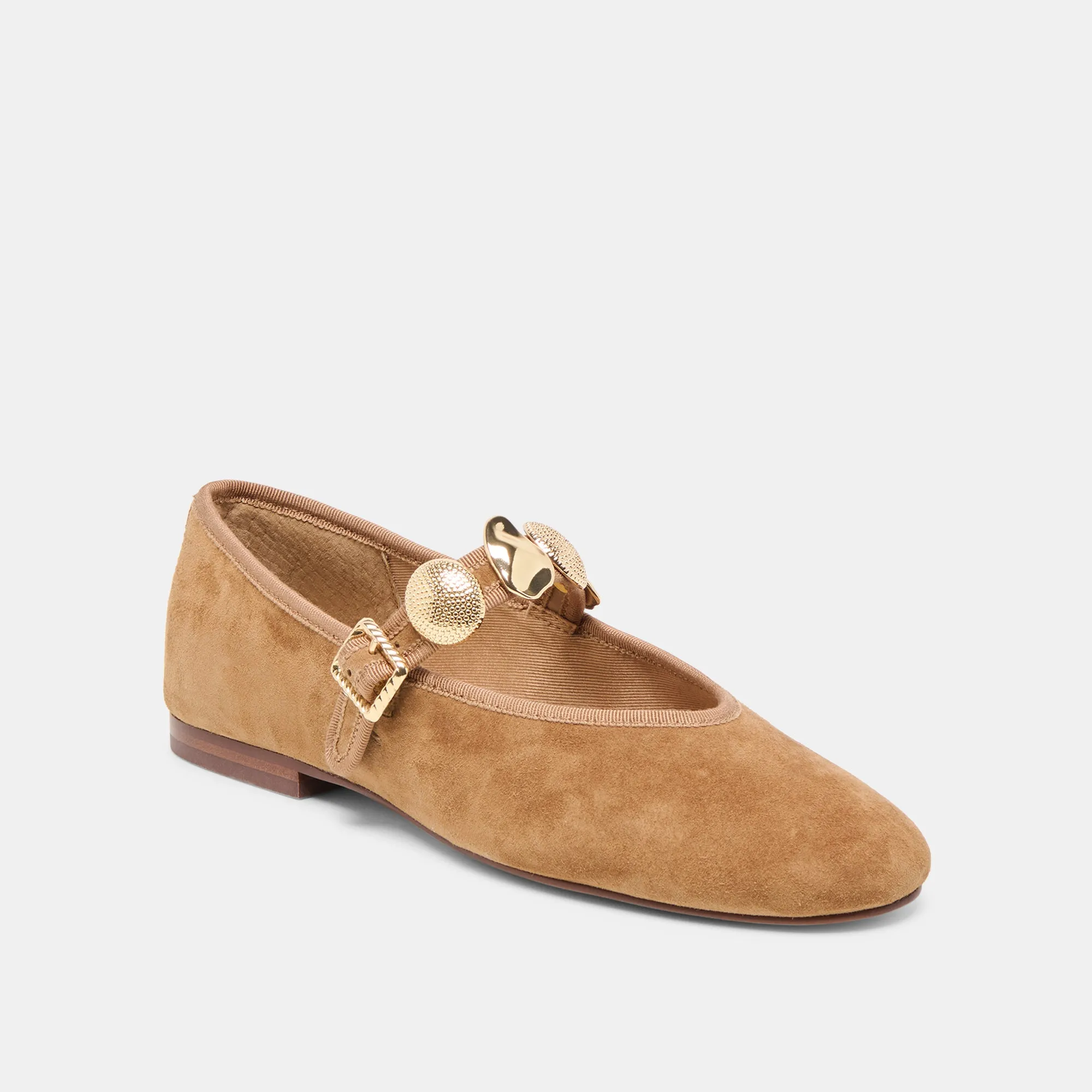RELAN BALLET FLATS LT BROWN SUEDE Shore Glow Cushioned Insole