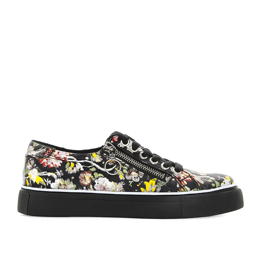 Cushioned heel Anti Slip ZIERA PAMELA BLACK FLORAL