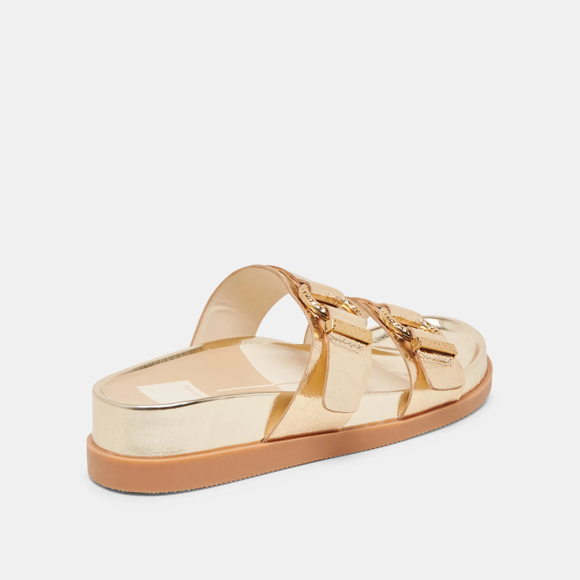 SOYA SANDALS GOLD DISTRESSED LEATHER Travel-Ready Shoes Back to Nature