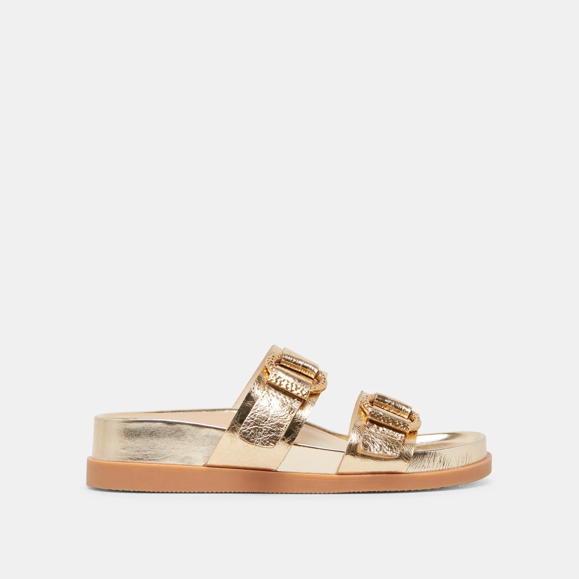 Foot Flex SOYA SANDALS GOLD DISTRESSED LEATHER