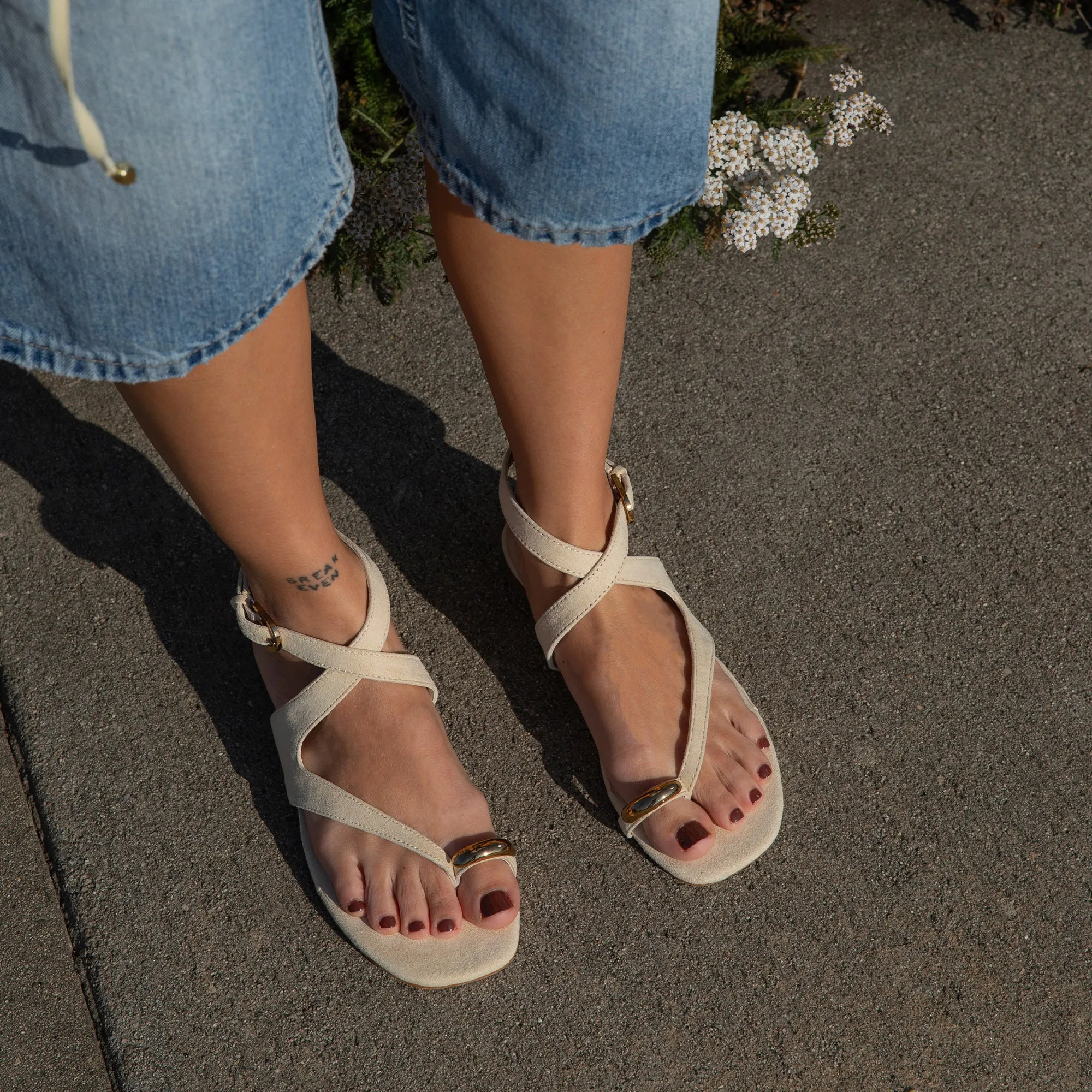 EARLA SANDALS NATURAL SUEDE Comfortable all-day wear Net Air