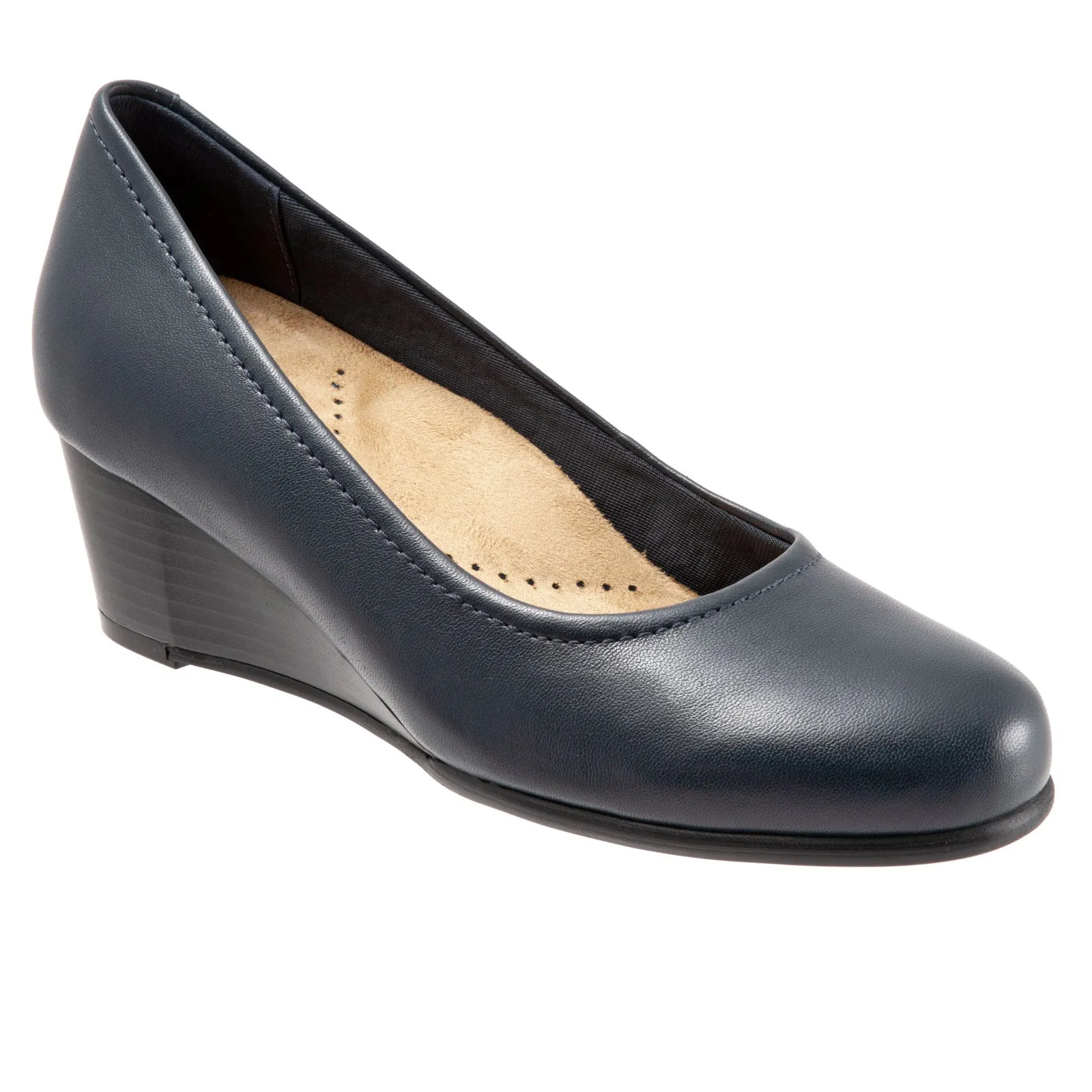Boho Wedding Heels Classic White Heels Trotters Winnie T1965-400 Womens Blue Narrow Leather Pumps Heels Shoes