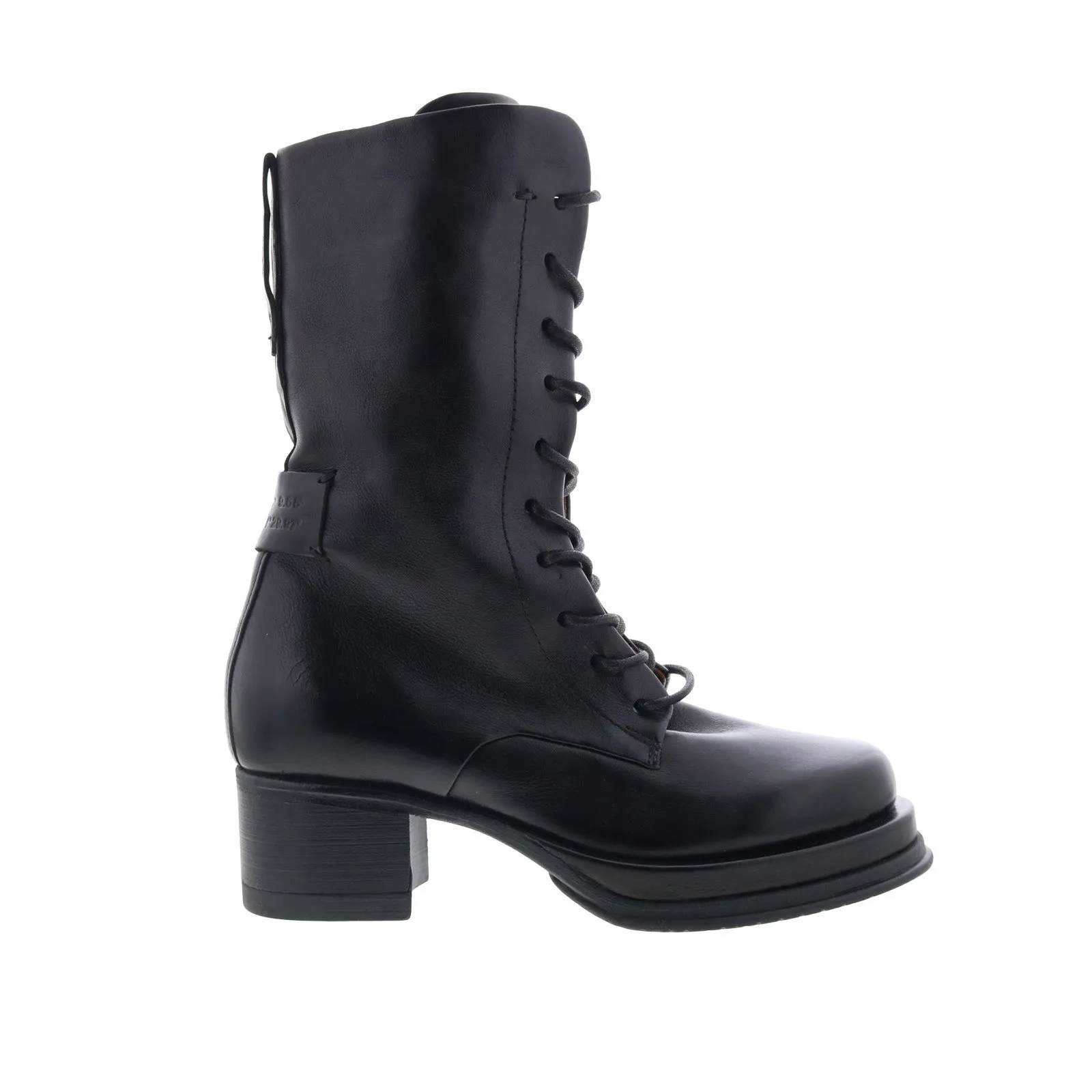 A.S. 98 Caden Womens Black Leather Lace Up Casual Dress Boots Heavy Duty Fashion Fit