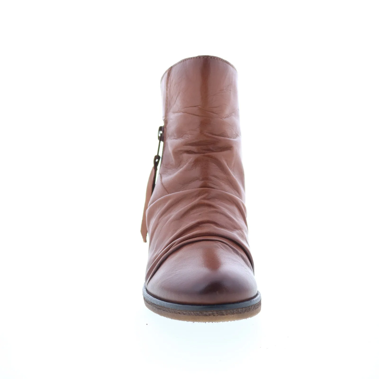 Lightweight Fit Miz Mooz Mayleen Womens Brown Leather Zipper Ankle & Booties Boots