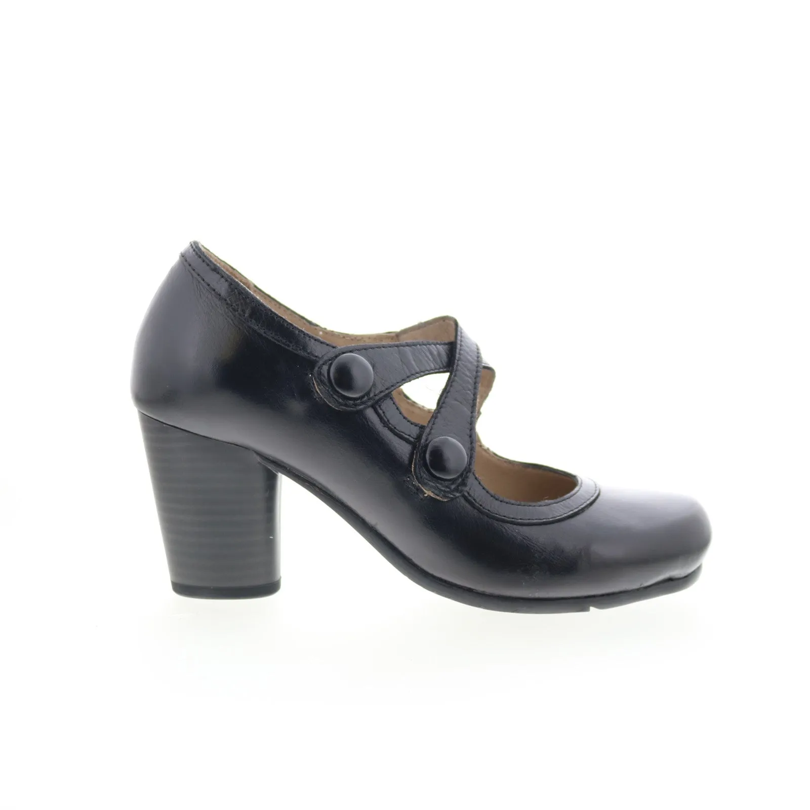 MIz Mooz Sonoma M51109-101-6002 Womens Black Leather Pumps Heels Shoes Casual Evening Wear Glam Heels for Night Out