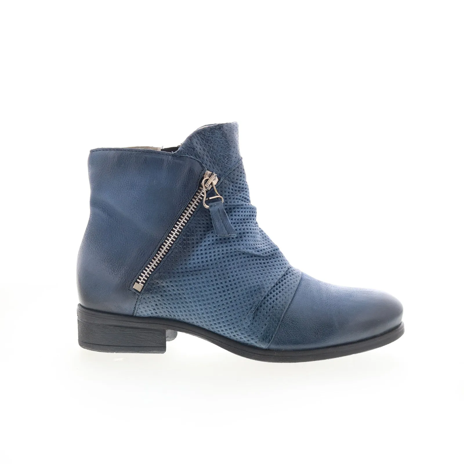 Miz Mooz Sancerre 275245-101-6455 Womens Blue Leather Ankle & Booties Boots Easy Wear