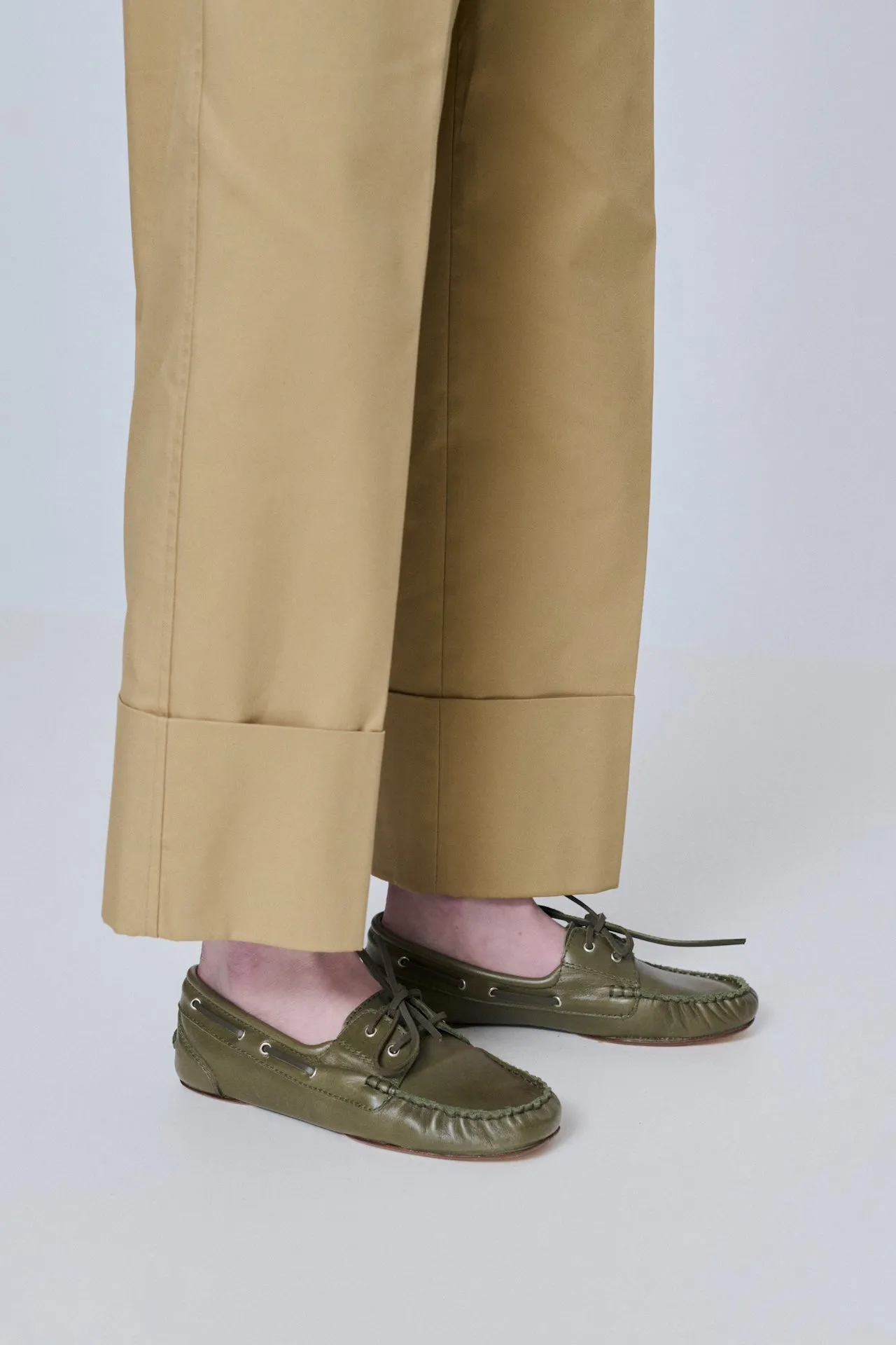 Quick Motion Happy Walk Ivy loafers in Khaki Leather