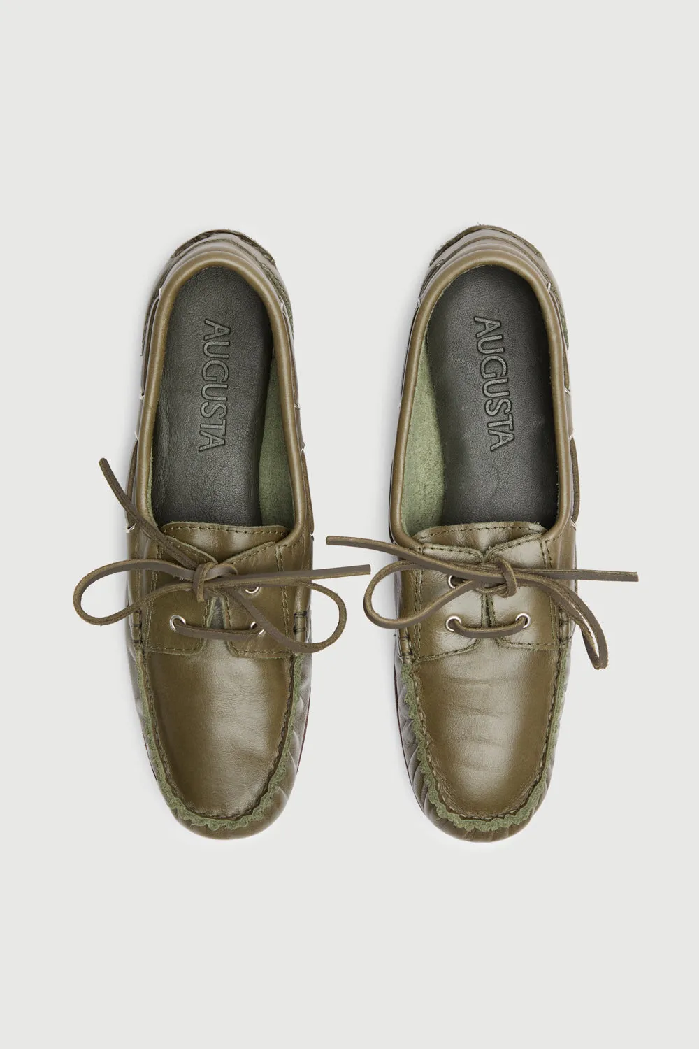 Casual Padding Clear Walk Ivy loafers in Khaki Leather