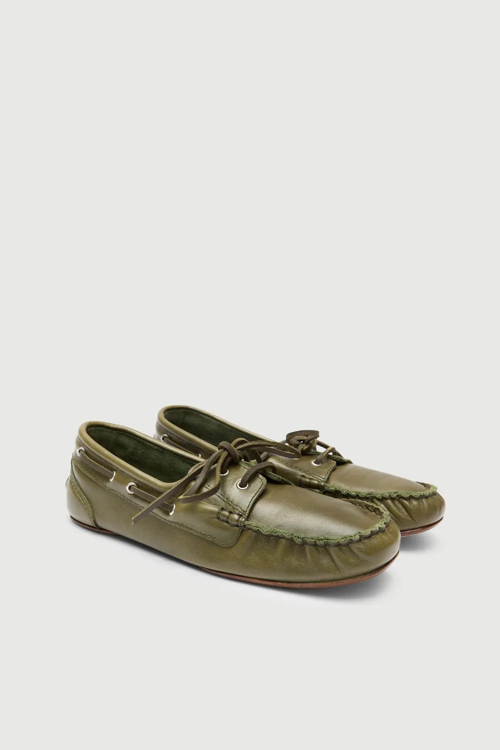 Ivy loafers in Khaki Leather Narrow Fit