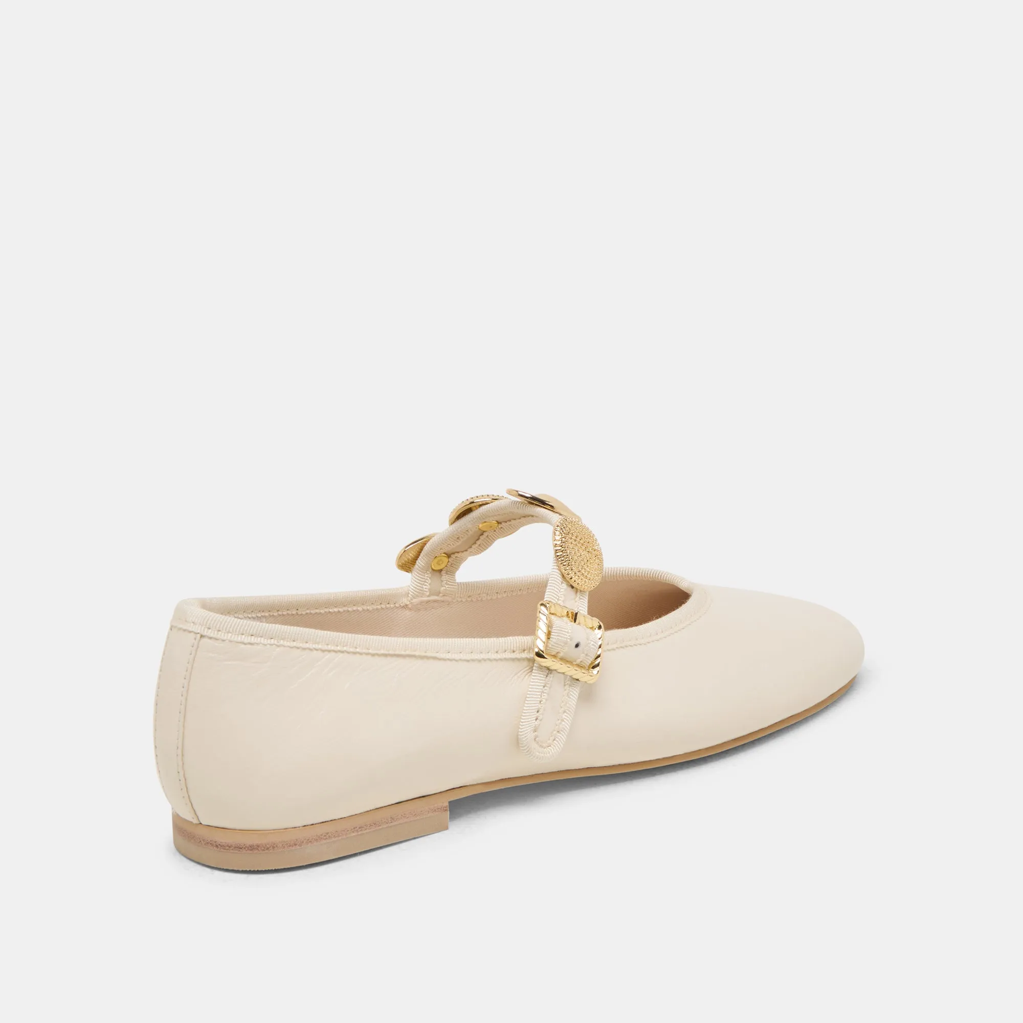 Simple RELAN BALLET FLATS OFF WHITE LEATHER