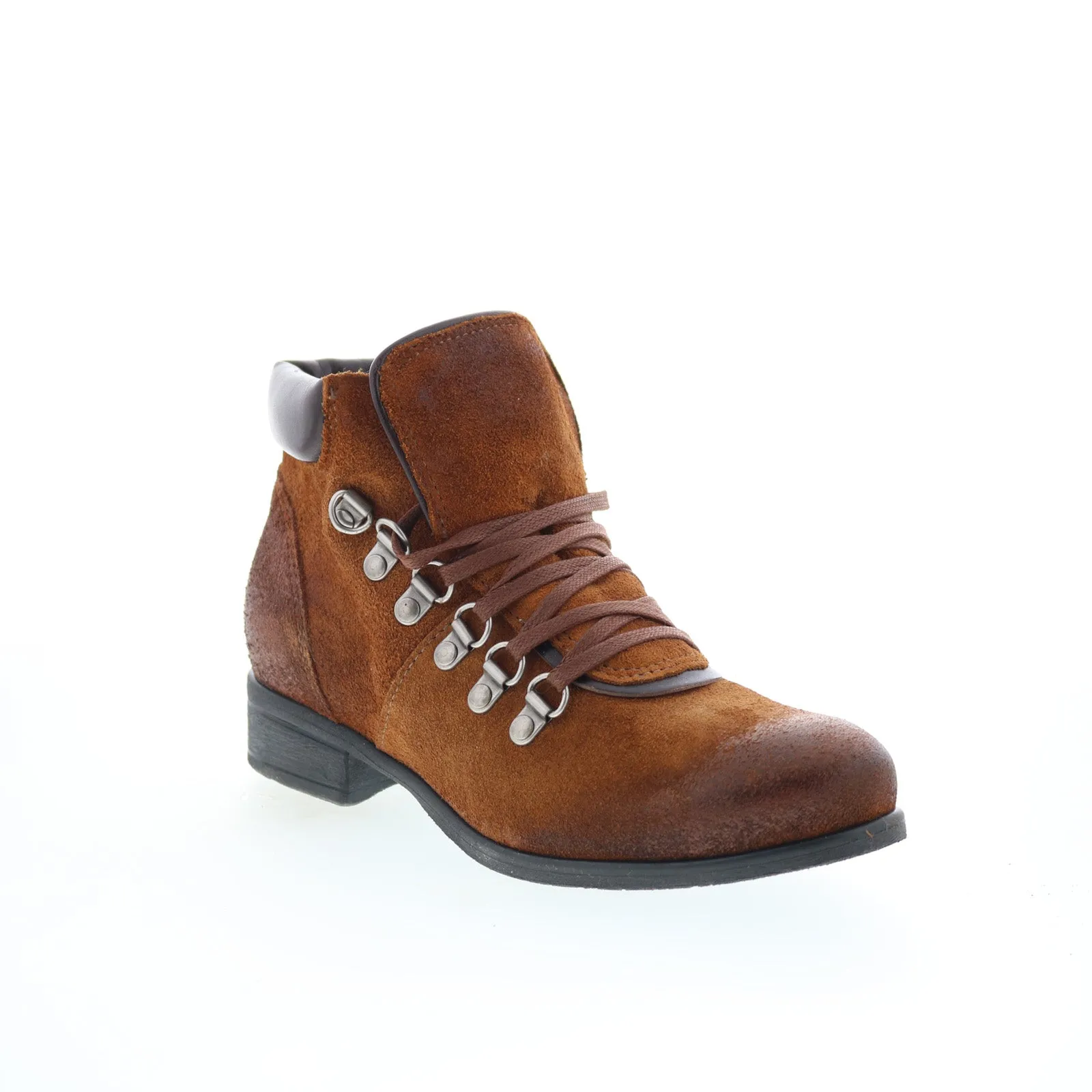 Miz Mooz Steffy Womens Brown Suede Lace Up Ankle & Booties Boots City Wear