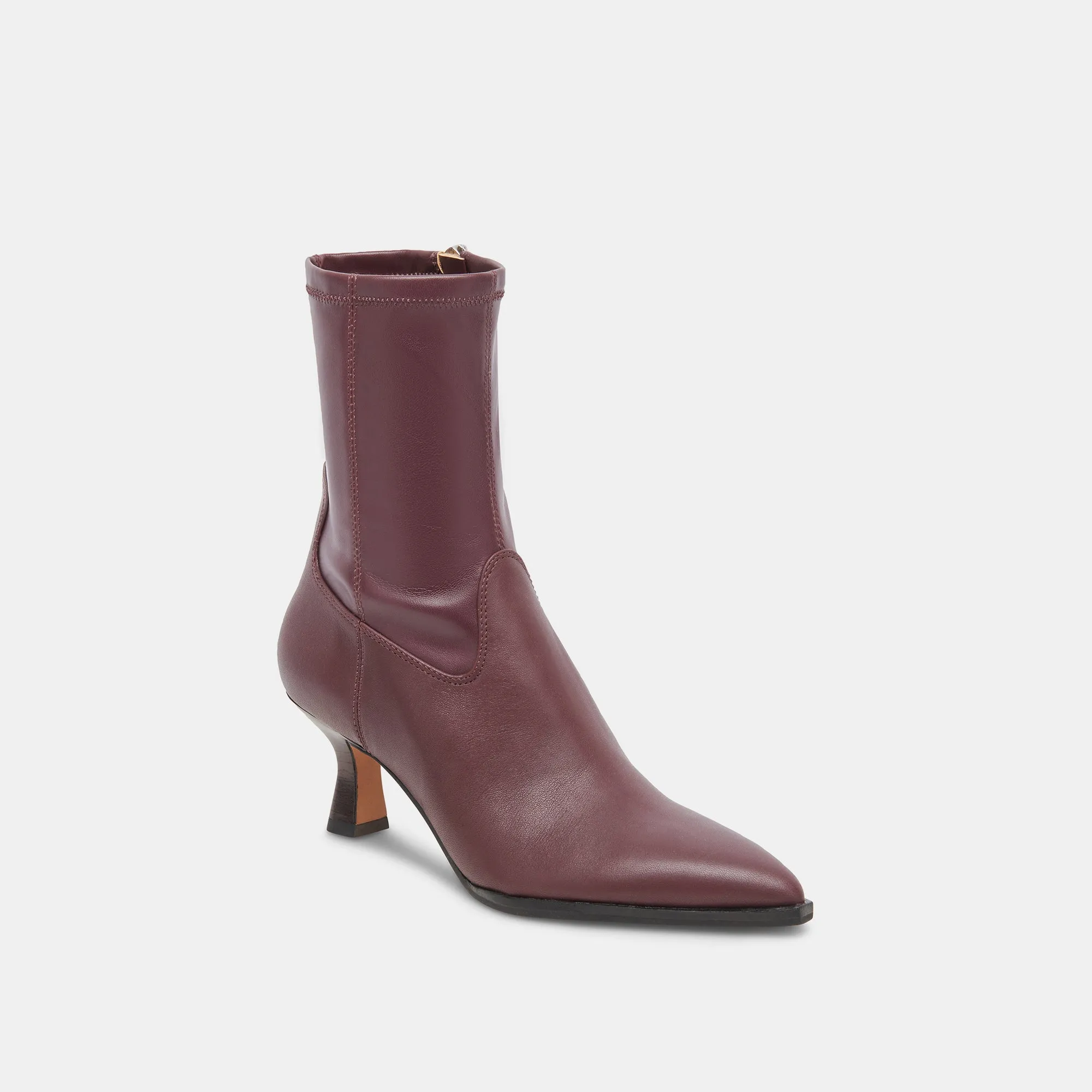 ARYA WIDE CALF BOOTS WINE LEATHER Anti Skid