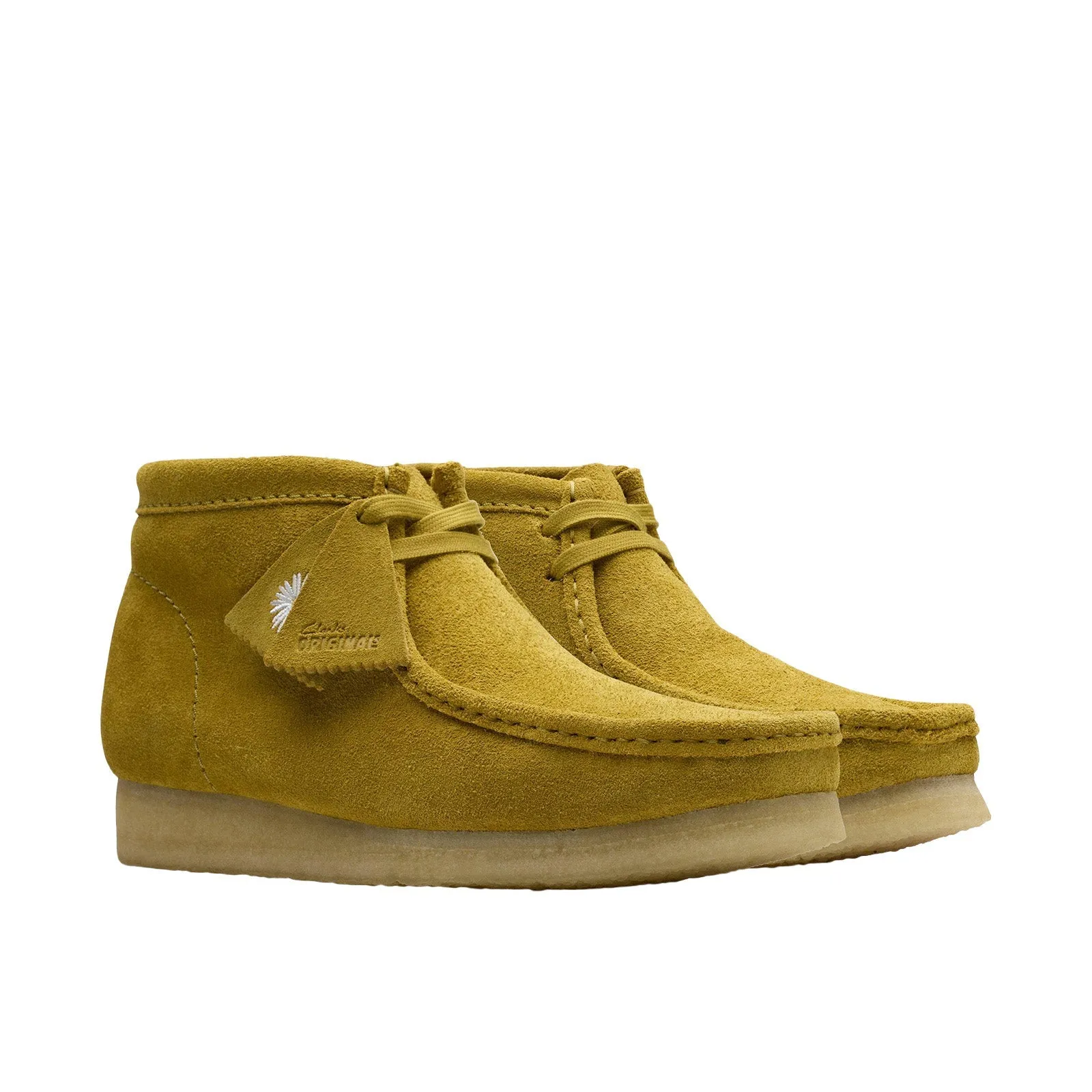 Clarks Wallabee Boot 26176538 Mens Green Suede Lace Up Chukkas Boots Flexible Fit Outdoor Tough