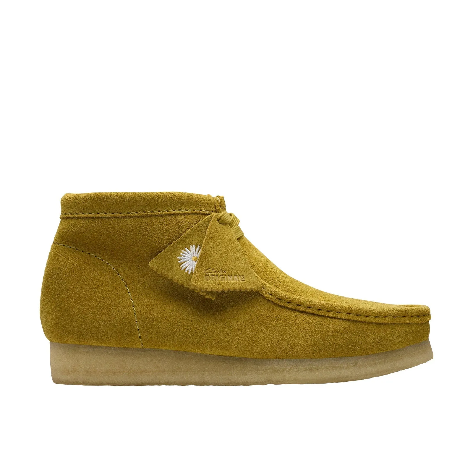 Nylon Material Clarks Wallabee Boot 26176538 Mens Green Suede Lace Up Chukkas Boots