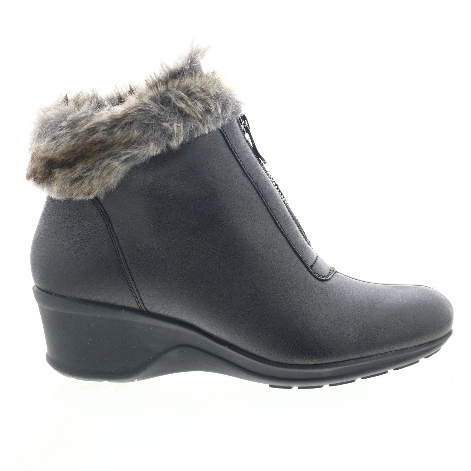 Easy Spirit Fairlae SEFAIRLAE Womens Black Wide Leather Casual Dress Boots Daily Function Smooth Style