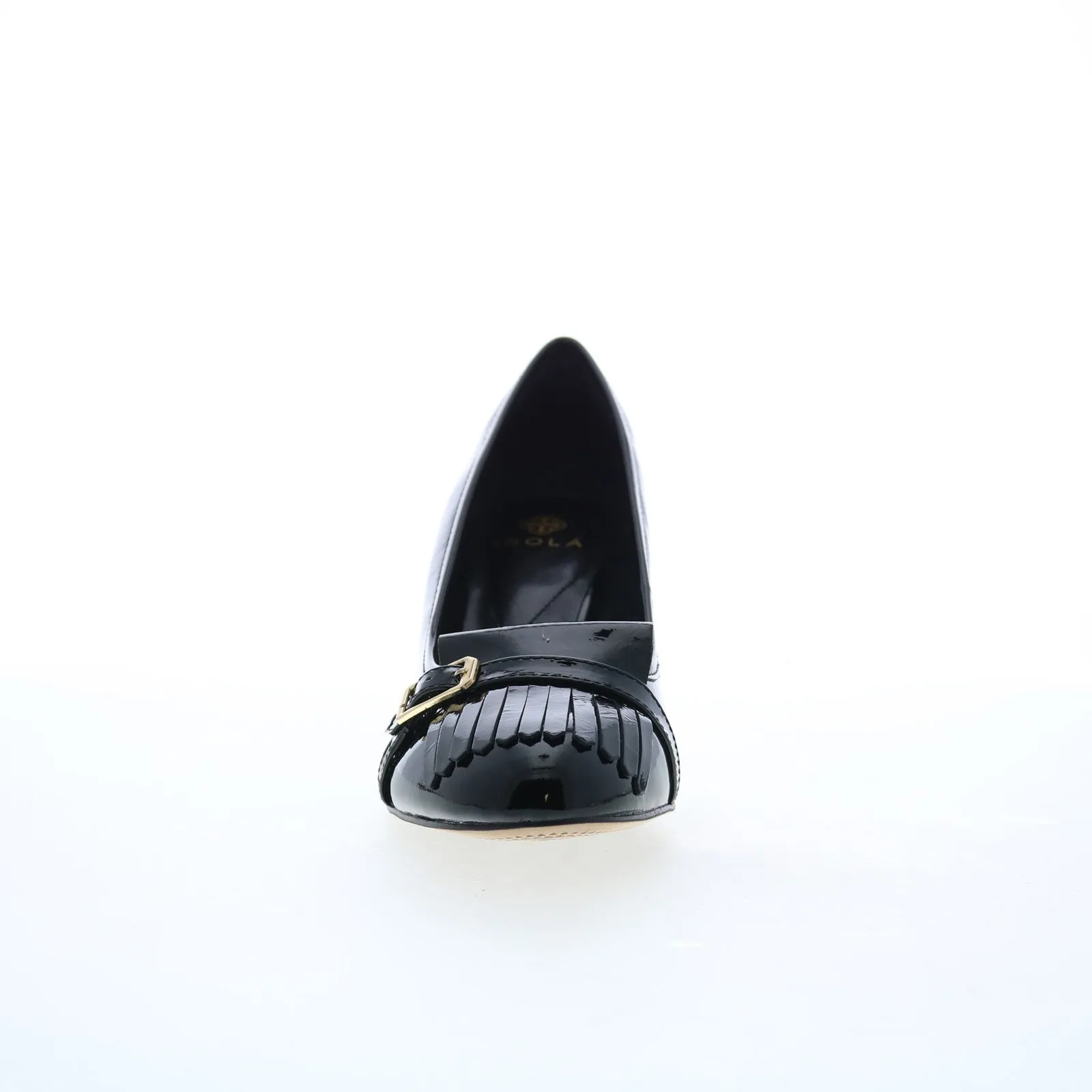 Isola Tara 6229311 Womens Black Leather Slip On Heels Pumps Shoes Platform Booties