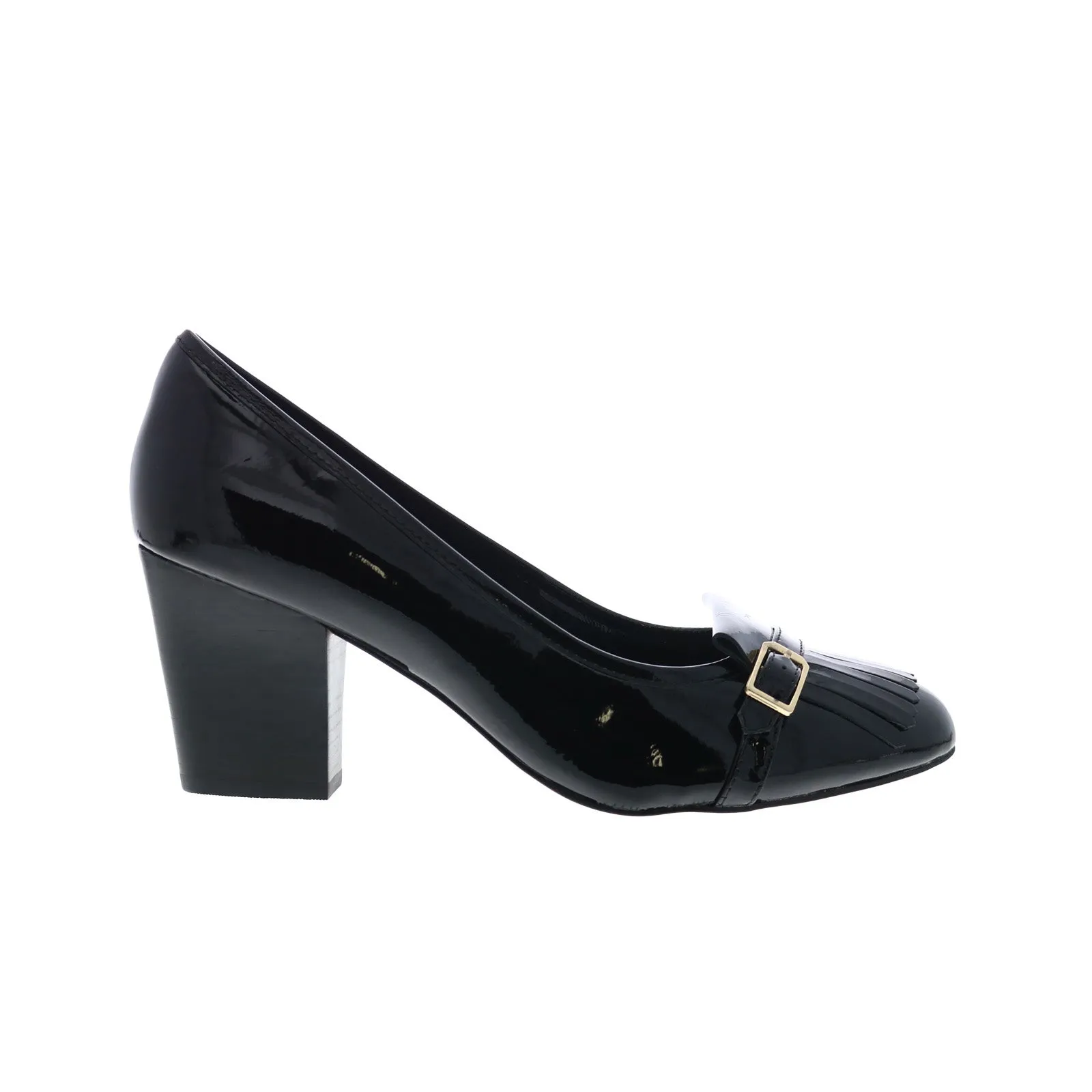 Lace Up Isola Tara 6229311 Womens Black Leather Slip On Heels Pumps Shoes