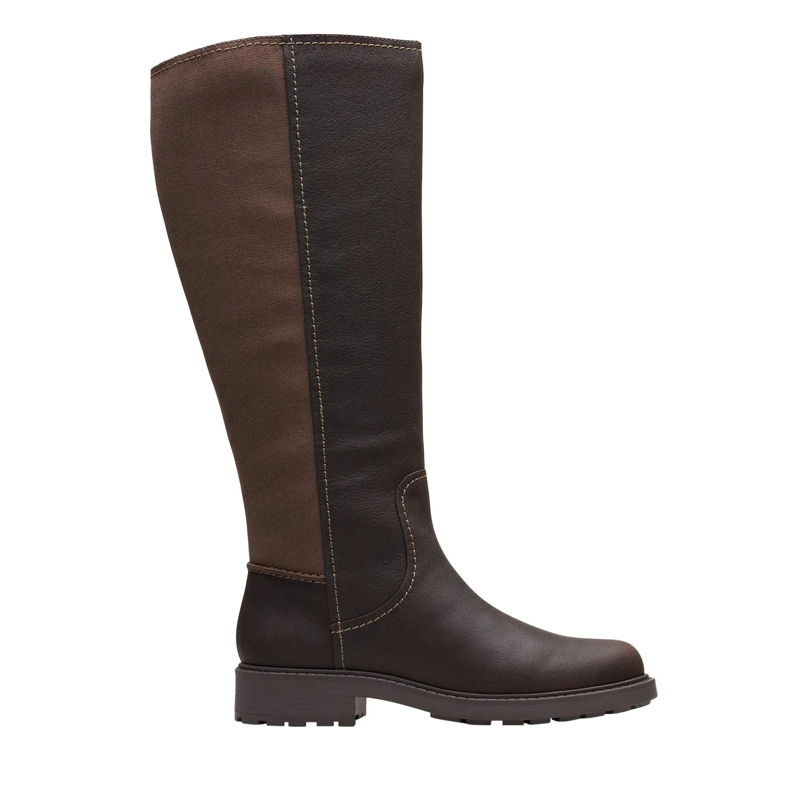 Sporty Look Clarks Opal Glow 26167833 Womens Brown Leather Zipper Knee High Boots