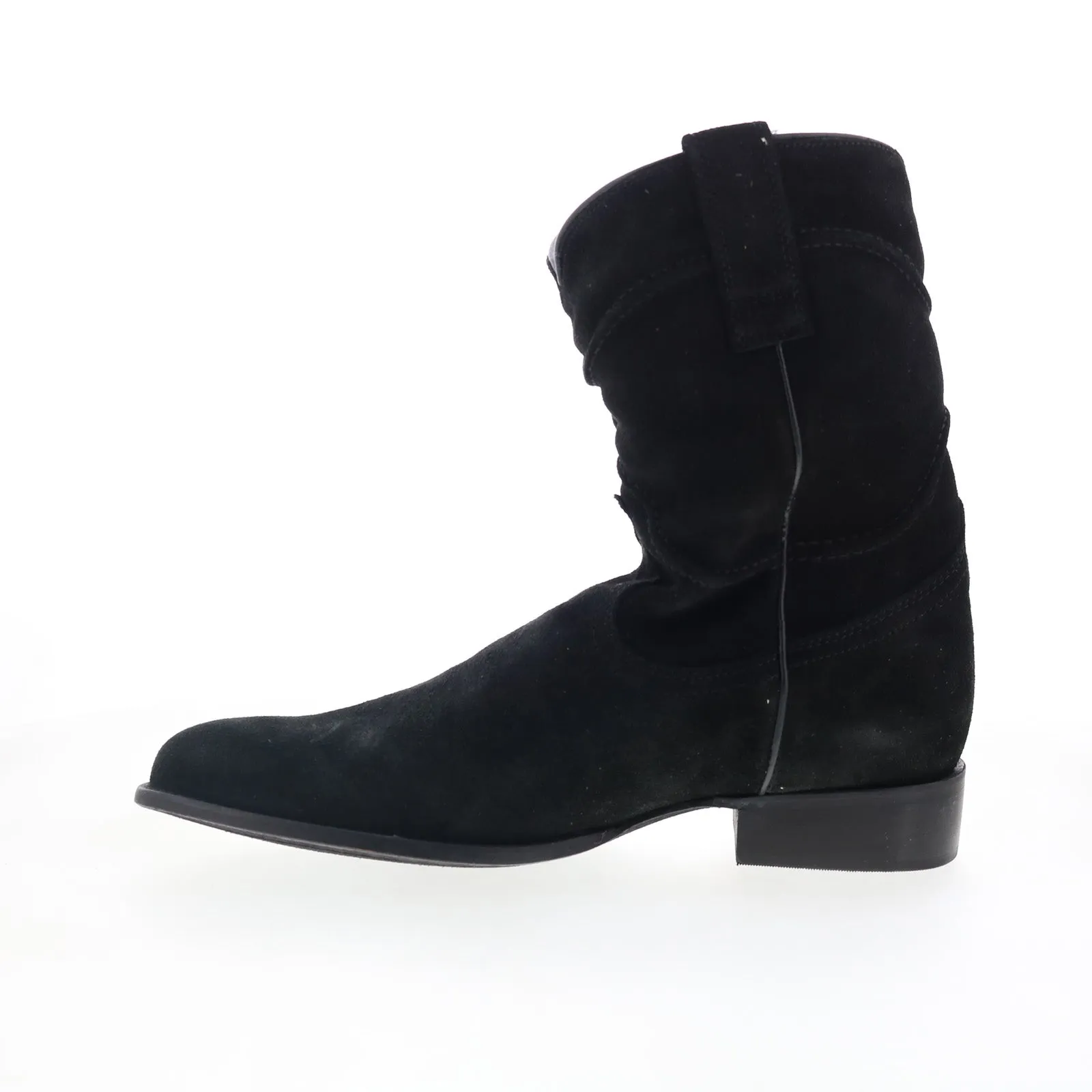 Fitness Enthusiast Deep Tread Dingo Stampede DI-806 Mens Black Suede Slip On Western Boots