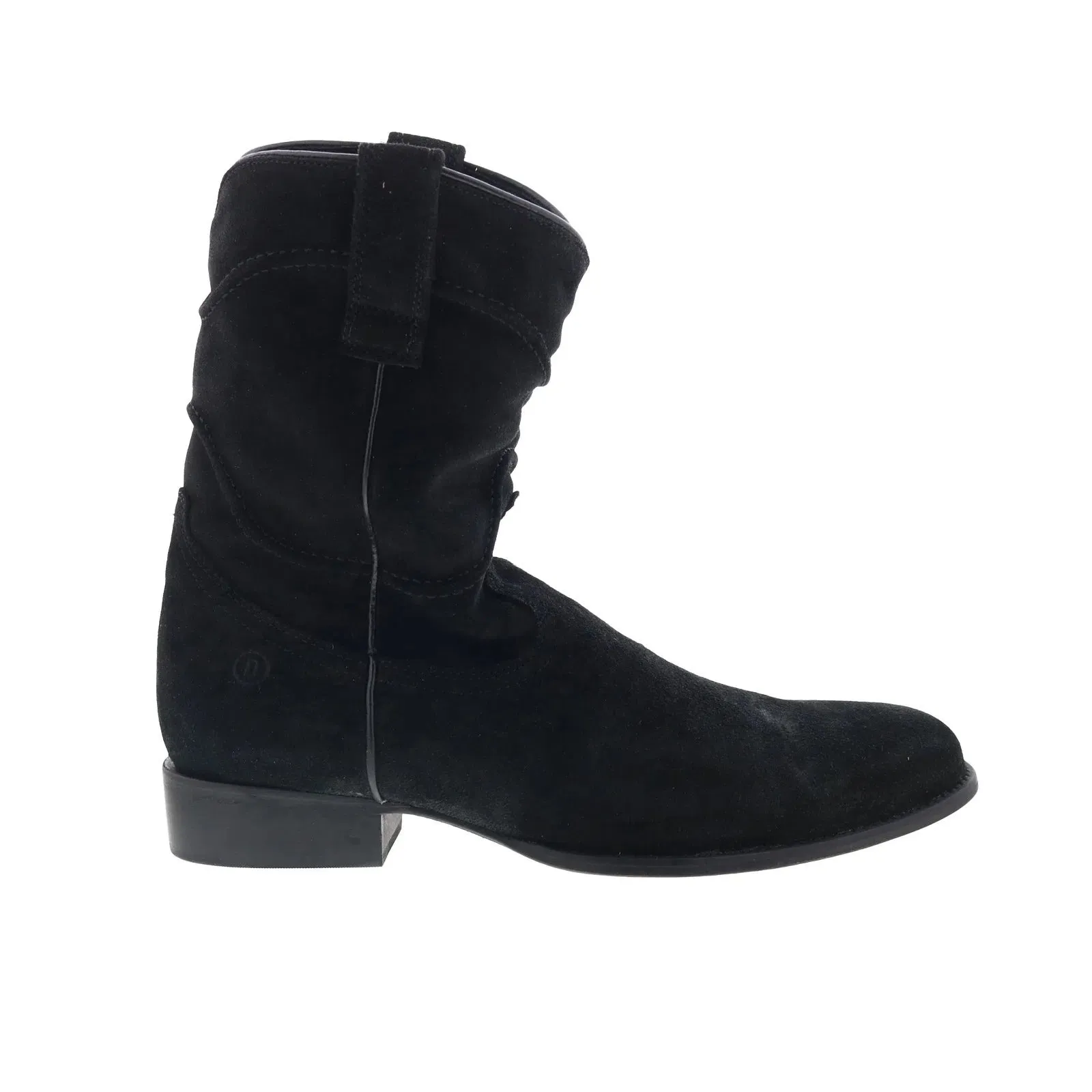 Dingo Stampede DI-806 Mens Black Suede Slip On Western Boots Travel purpose