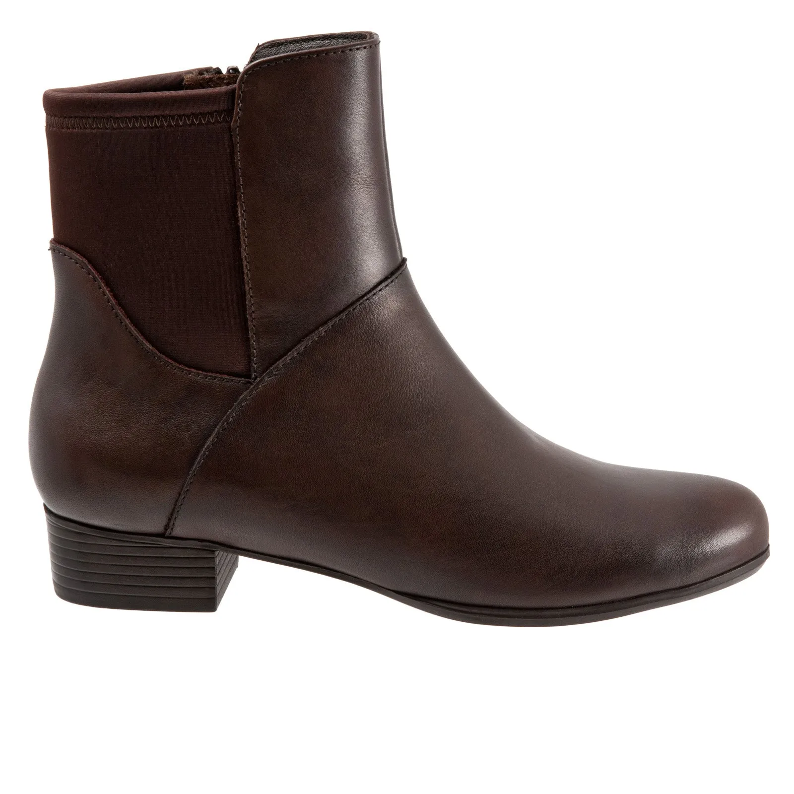 Soft Padding Trotters Magnolia T2164-200 Womens Brown Wide Leather Ankle & Booties Boots