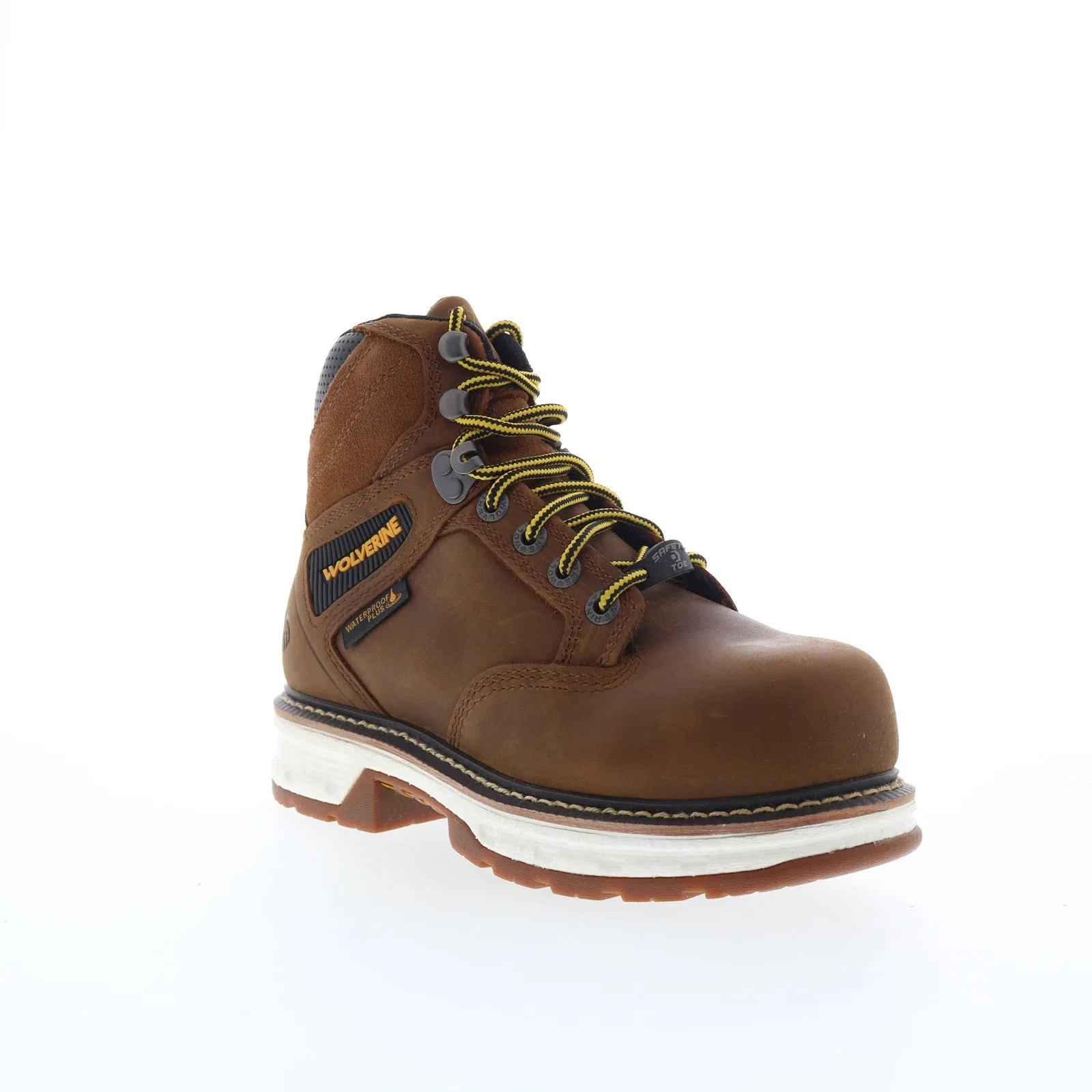 Cushioned heel Wolverine Hellcat 6" CarbonMax Toe W211155 Womens Brown Leather Work Boots
