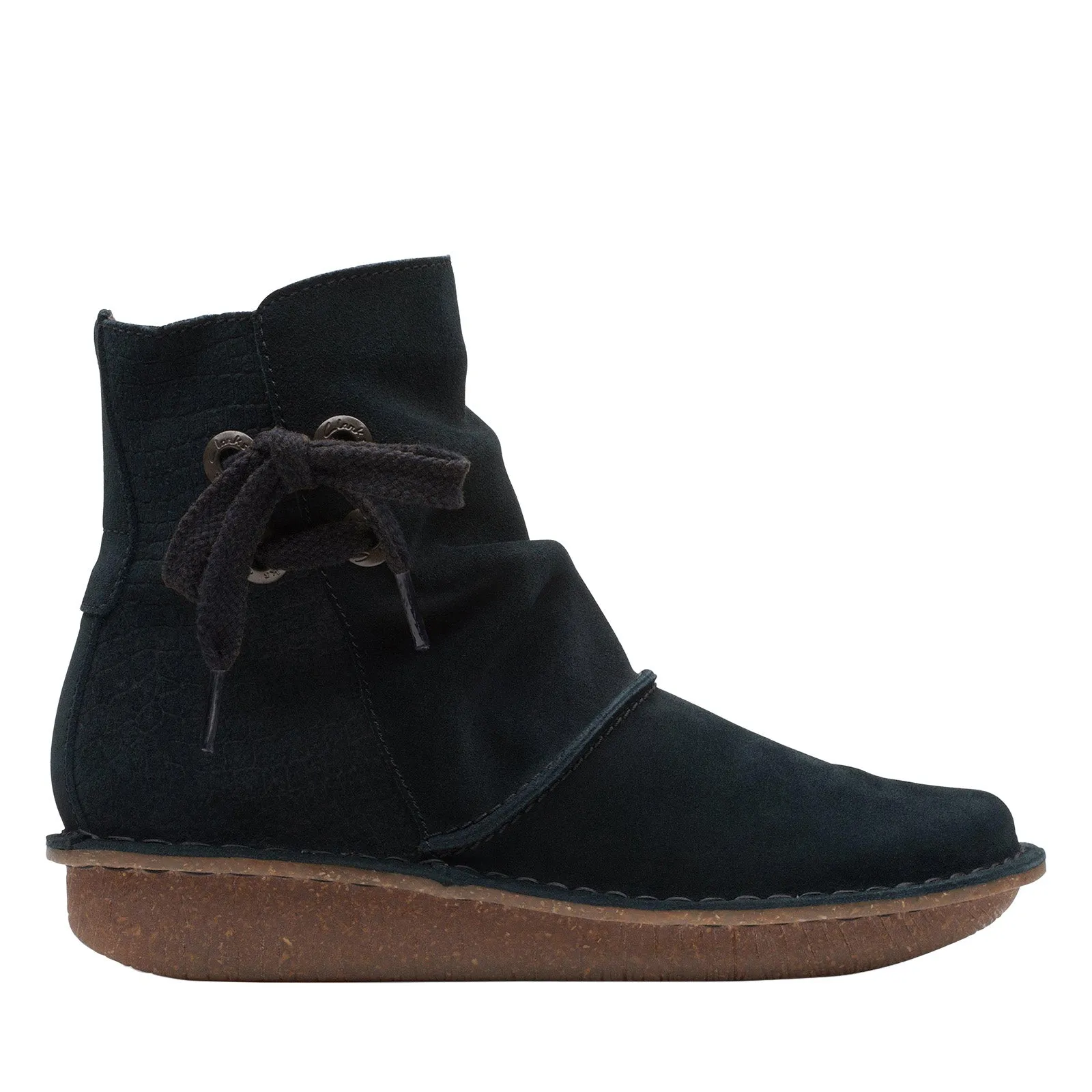 Flexible structure Comfortable toe box Clarks Funny Oak 26168555 Womens Black Suede Zipper Casual Dress Boots