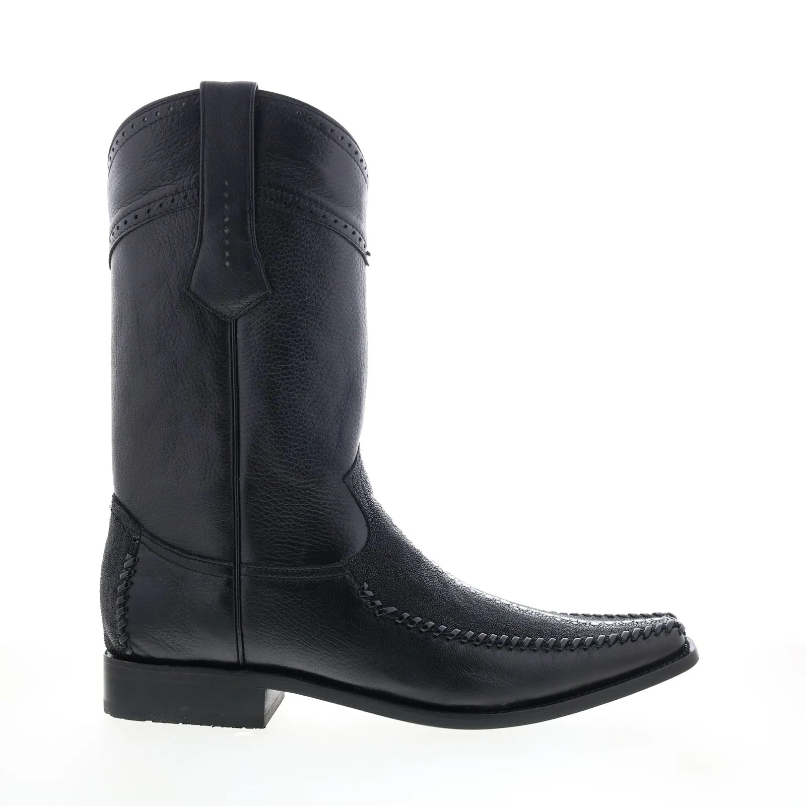 Family Reunion Los Altos Square Toe Stingray Rowstone Mens Black Wide Cowboy Western Boots