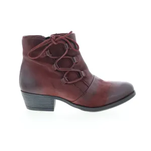 Functional Form Miz Mooz Baxter 111264-101-6345 Womens Burgundy Leather Ankle & Booties Boots