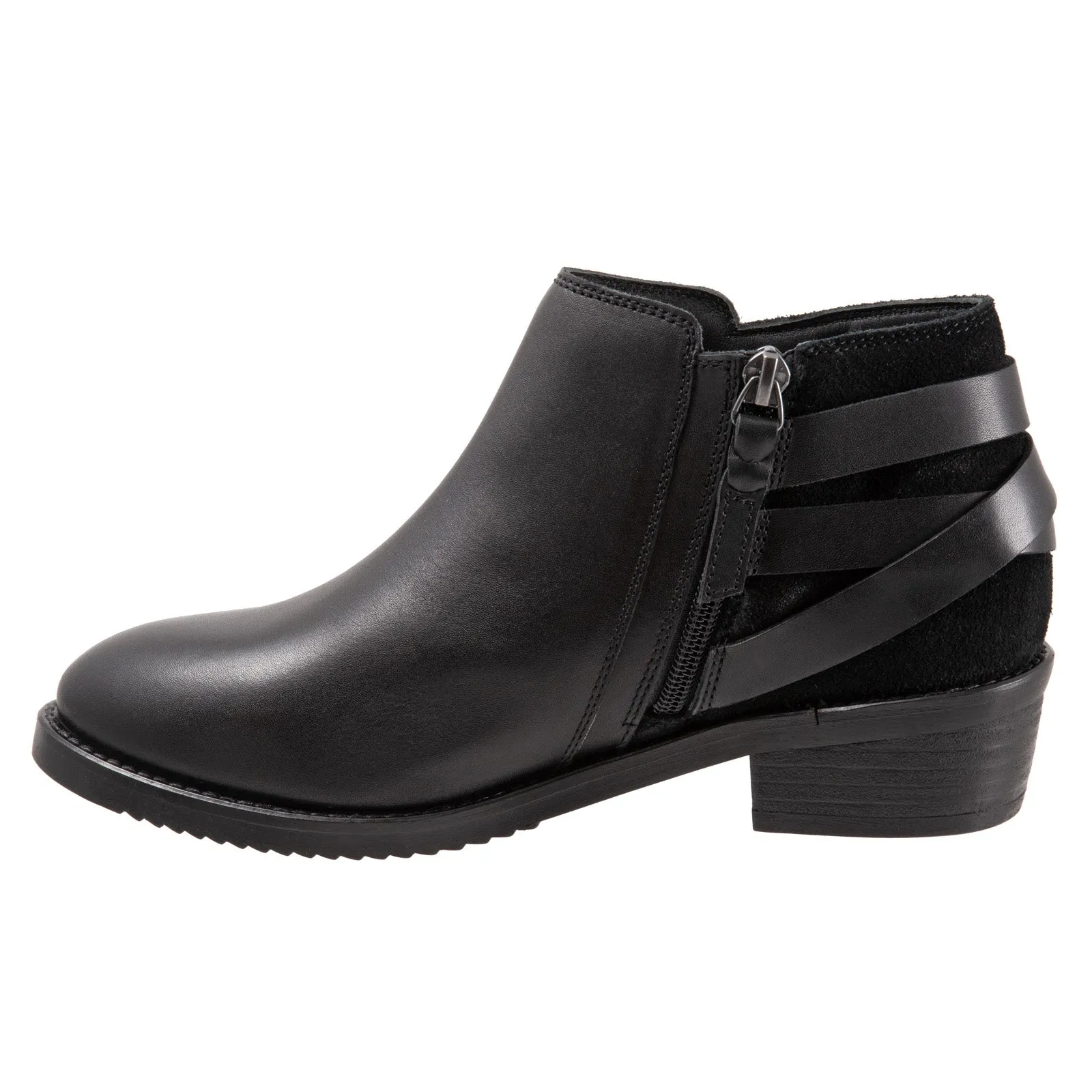 Multi Use Business Meeting Softwalk Raleigh S2155-001 Womens Black Leather Zipper Ankle & Booties Boots