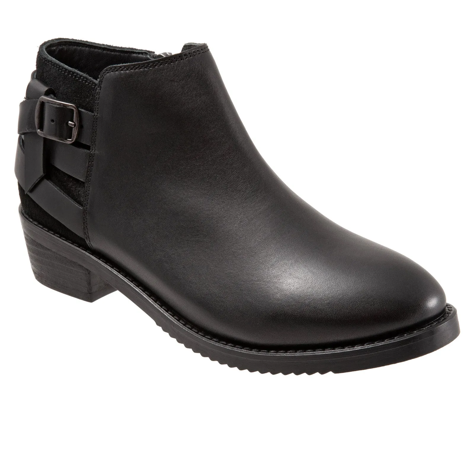 Durable Construction Softwalk Raleigh S2155-001 Womens Black Leather Zipper Ankle & Booties Boots