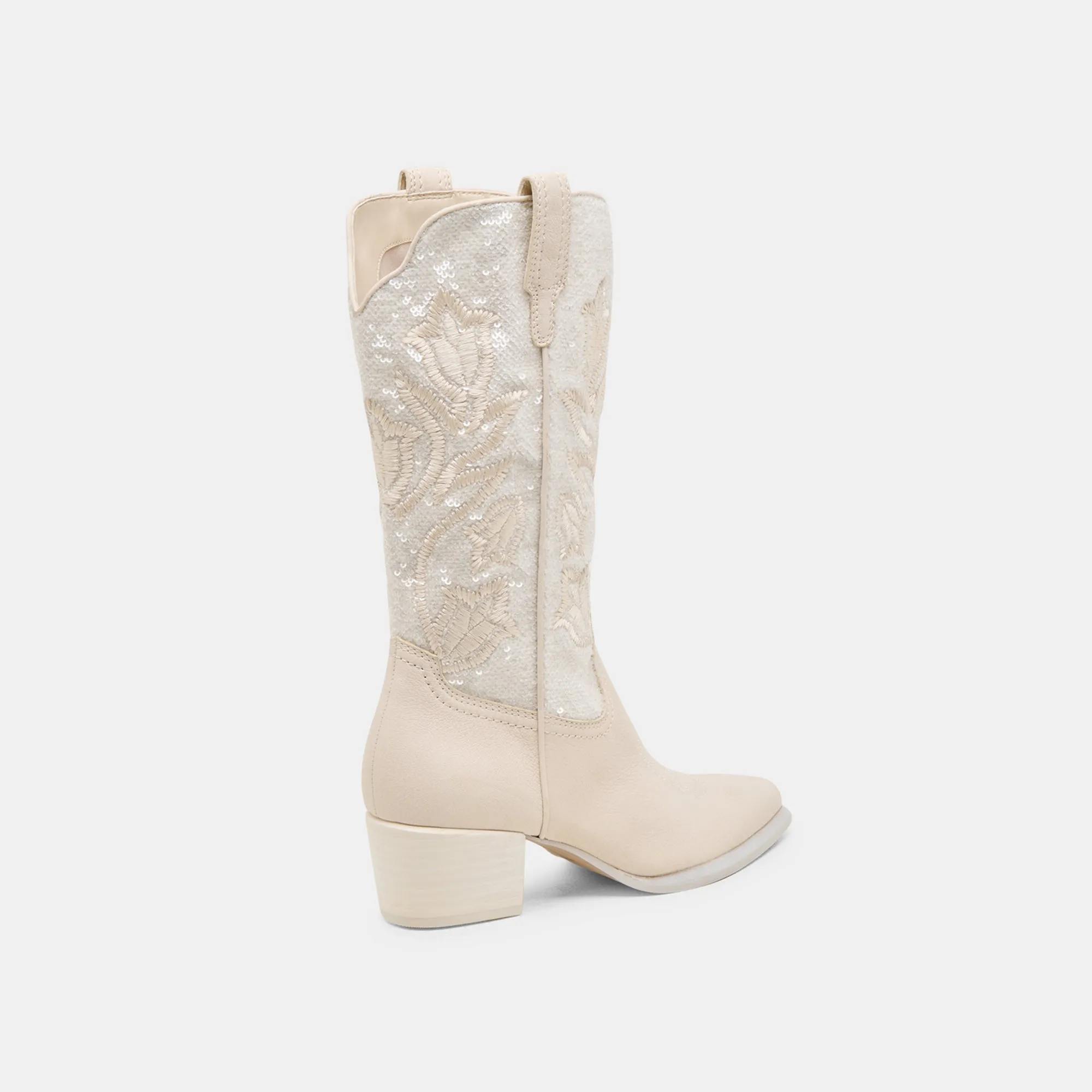 VORAH PEARL BOOTS CREME SEQUIN Comfortable toe box