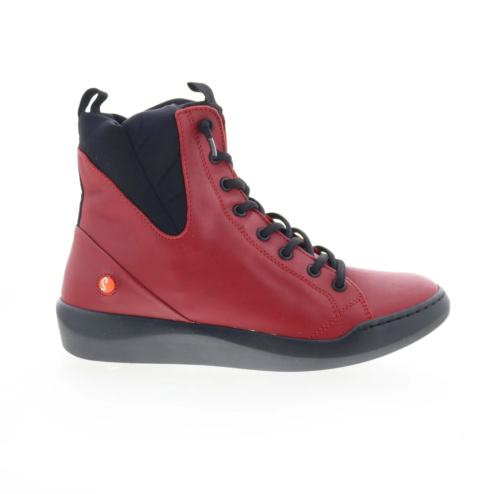 Softinos Buck BUCK698SOF Womens Red Leather Lace Up Casual Dress Boots Handmade Craft