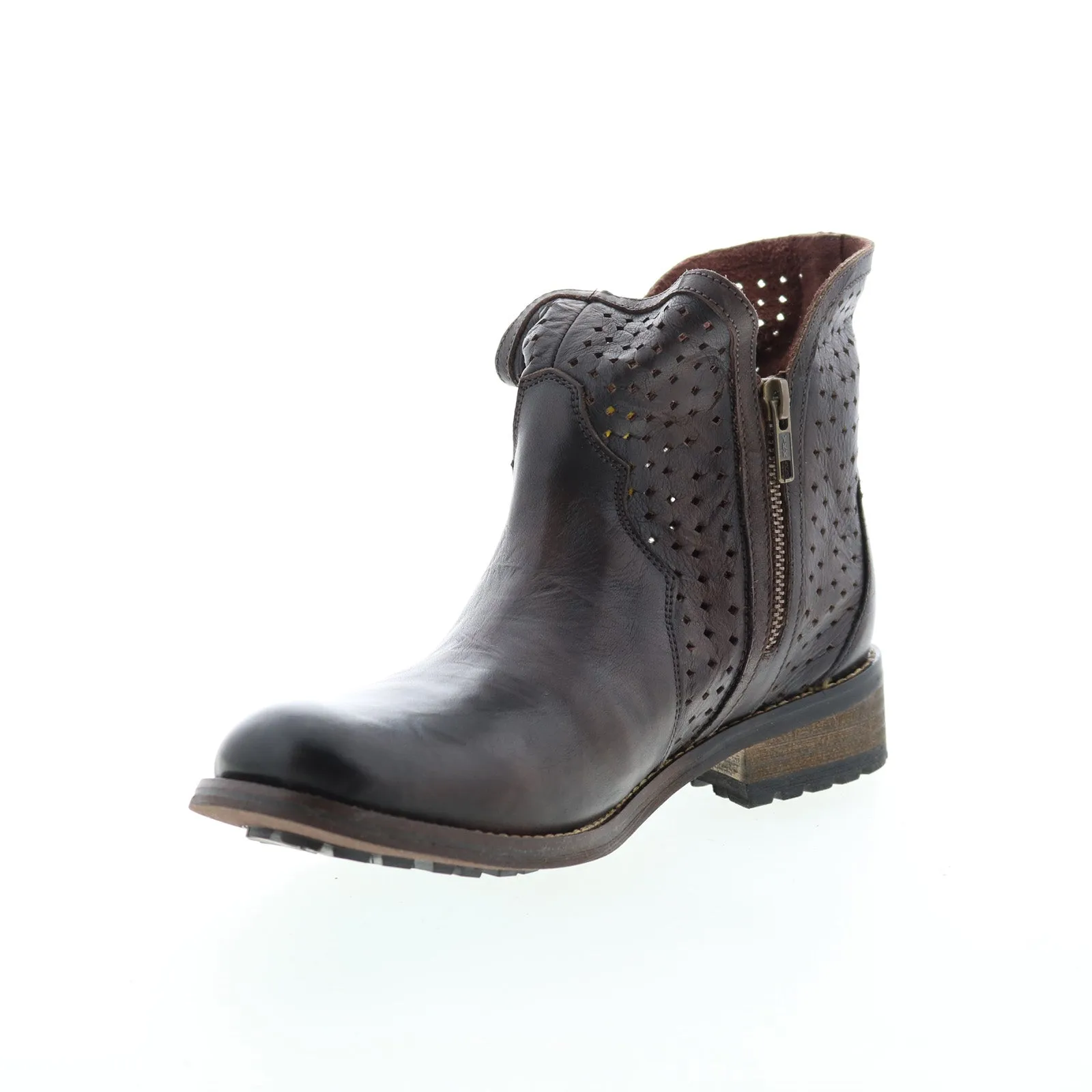 Weekend Trek Flexible Sole Rawhide 5931 Womens Brown Leather Zipper Cowboy Western Boots