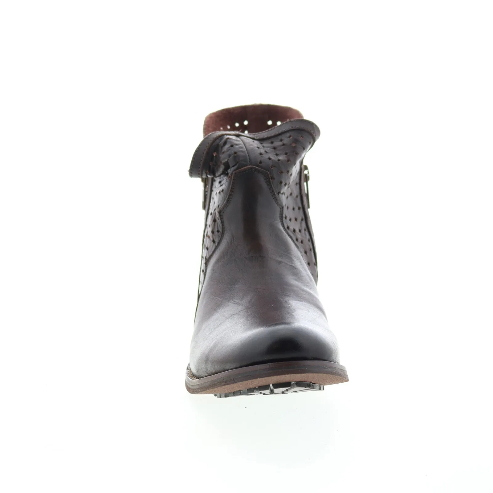 Rawhide 5931 Womens Brown Leather Zipper Cowboy Western Boots Lightweight Wear Chic Style