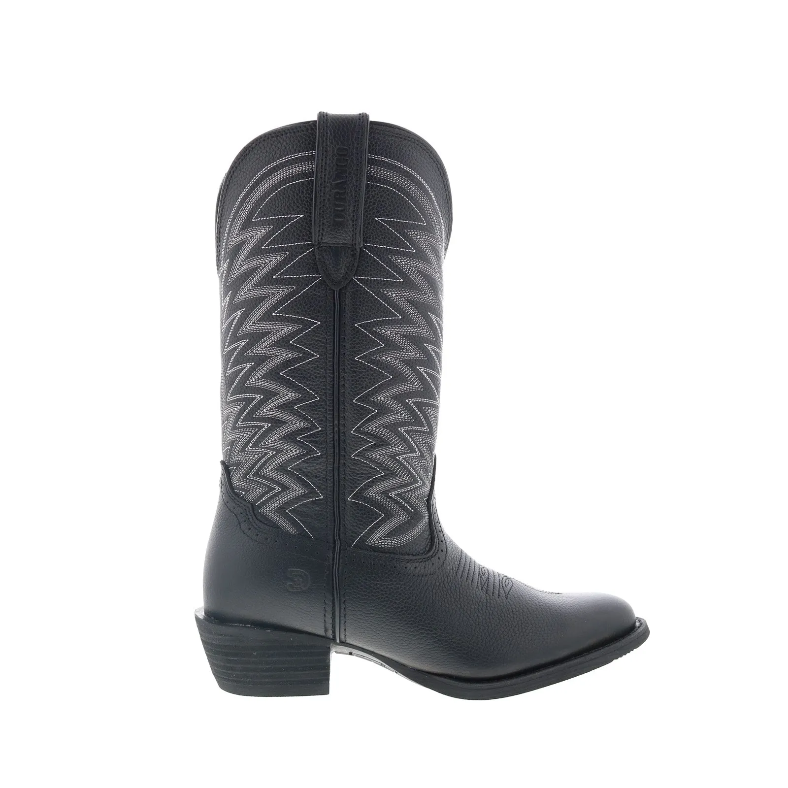 Durango Rebel Frontier DDB0241 Mens Black Leather Slip On Western Boots Canvas Upper Wide Sole