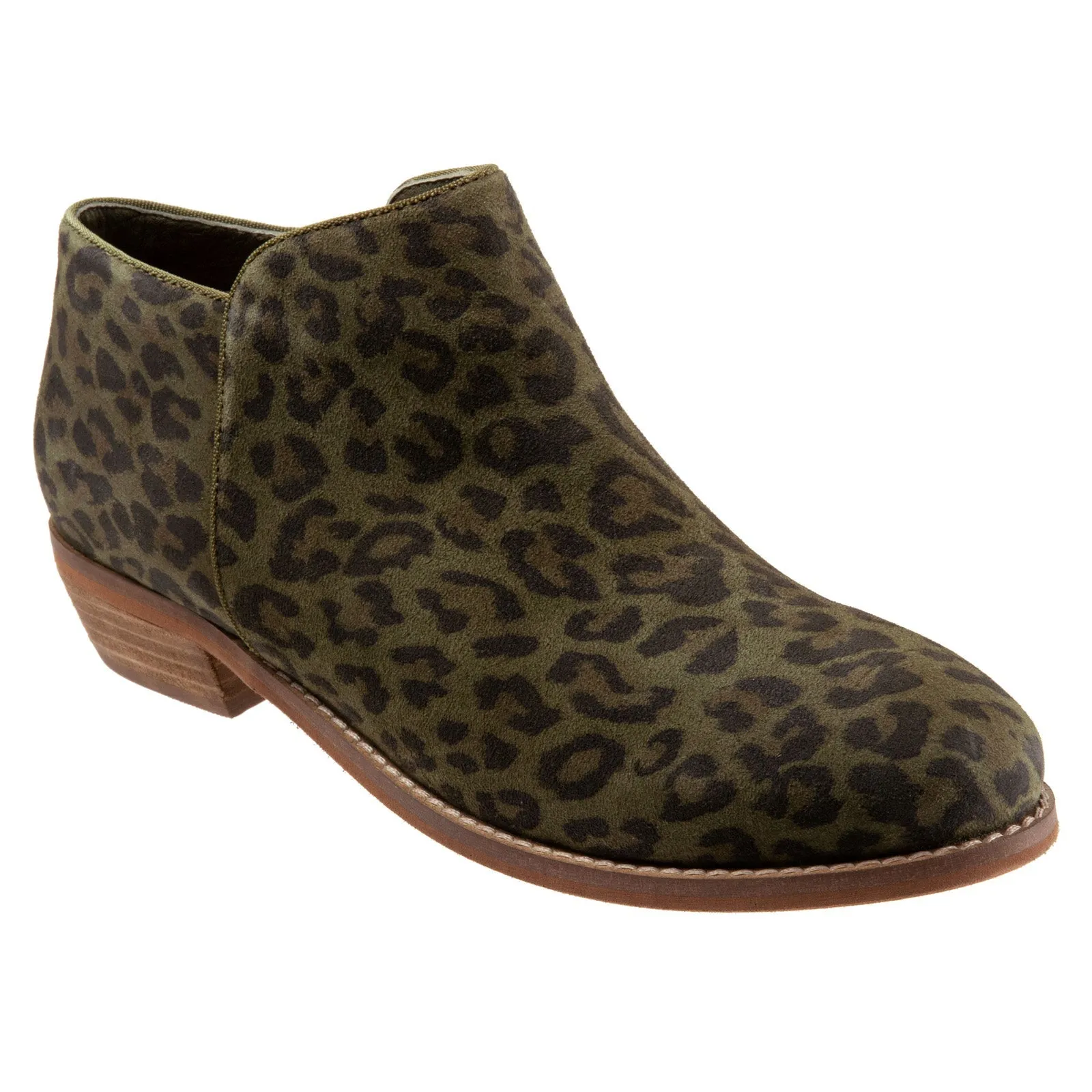 Softwalk Rocklin S1457-317 Womens Green Suede Zipper Ankle & Booties Boots Elastic Material