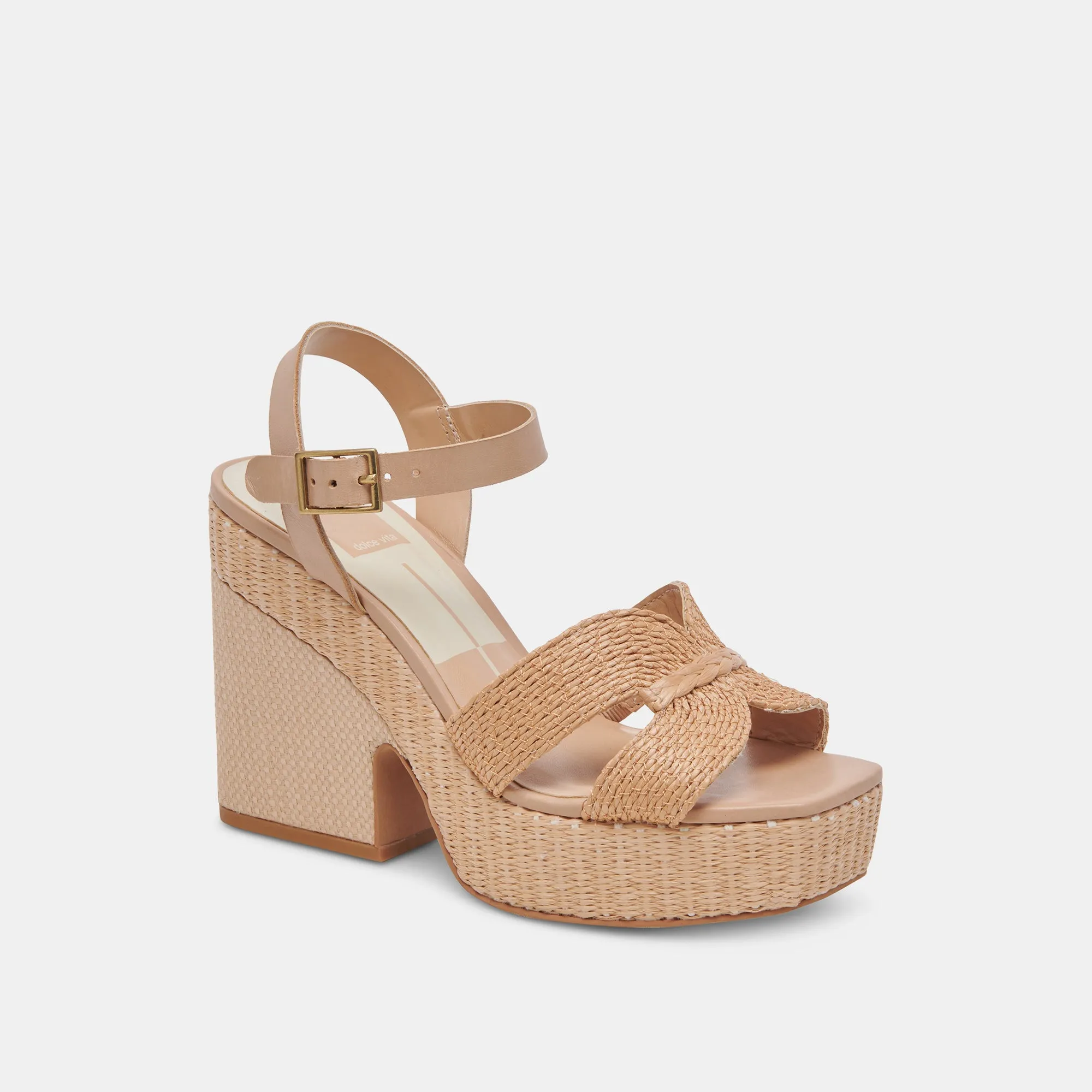 Warm Feel CALE HEELS LT NATURAL RAFFIA