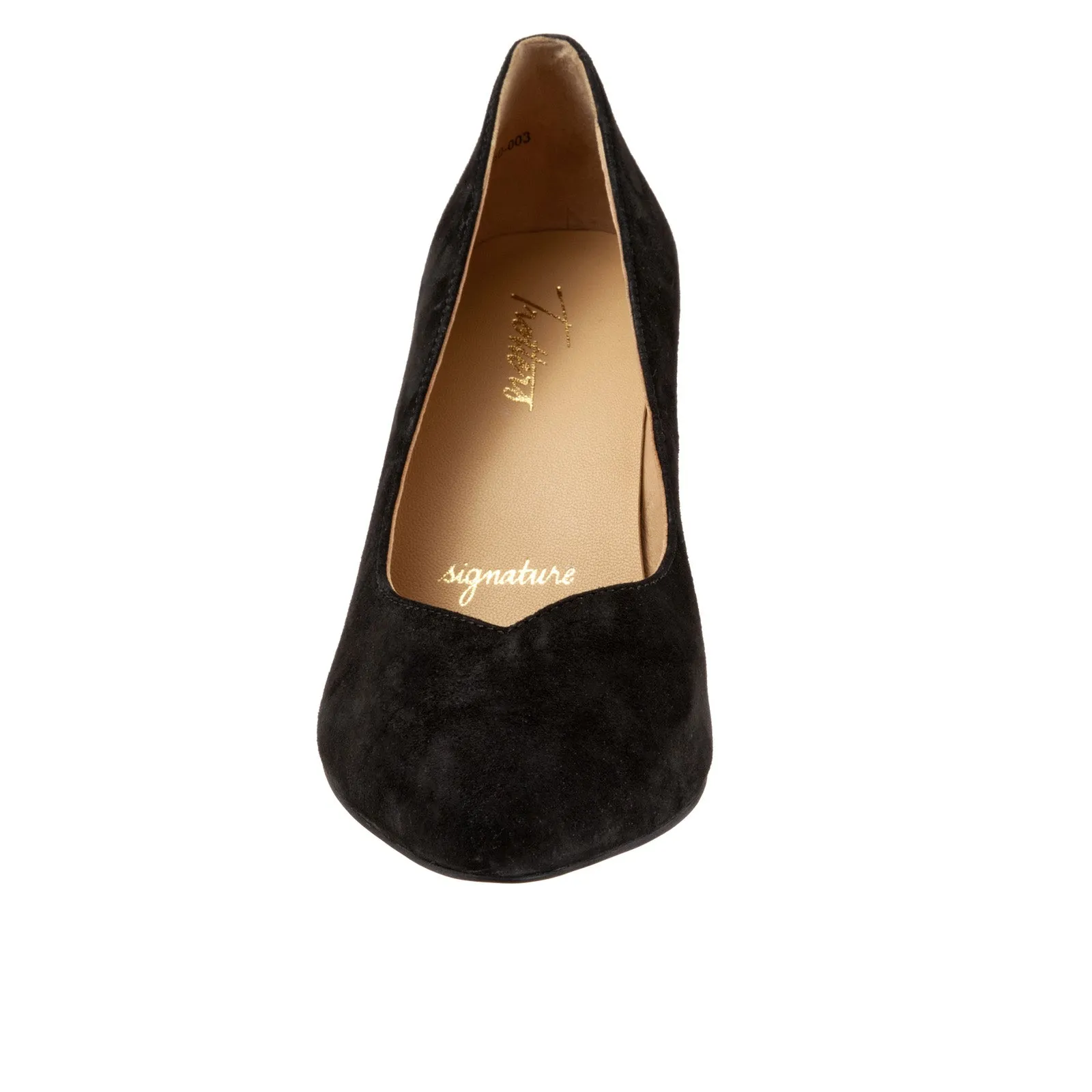 Trotters Angie T2050-003 Womens Black Narrow Leather Pumps Heels Shoes Winter Pumps Stable