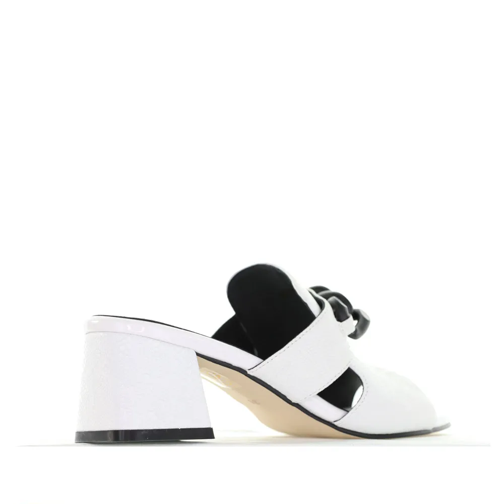 Wide Strap Heels BRESLEY ADDER WHITE EMBOSS