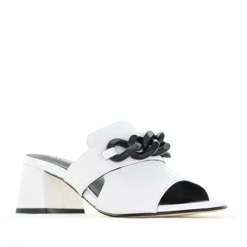 BRESLEY ADDER WHITE EMBOSS Formal Event Heels Smooth Soles