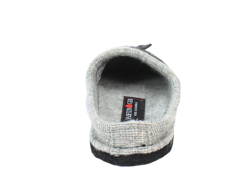 Relaxed Comfort High Comfort Haflinger Slippers Flair Dachs Dog Grey