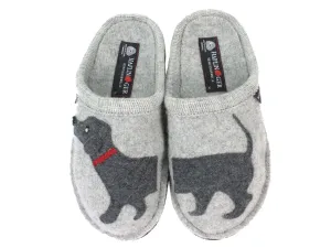 Haflinger Slippers Flair Dachs Dog Grey Flexible Upper Effortless Footwear