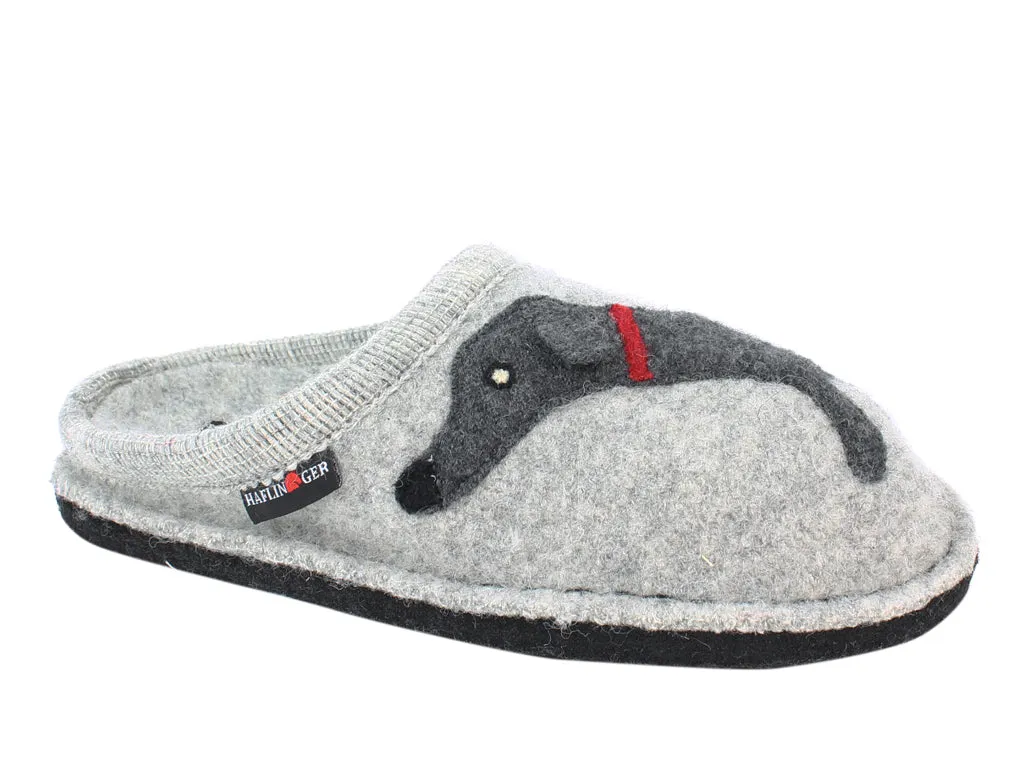 Haflinger Slippers Flair Dachs Dog Grey Light Fit Sandals Trendy Look