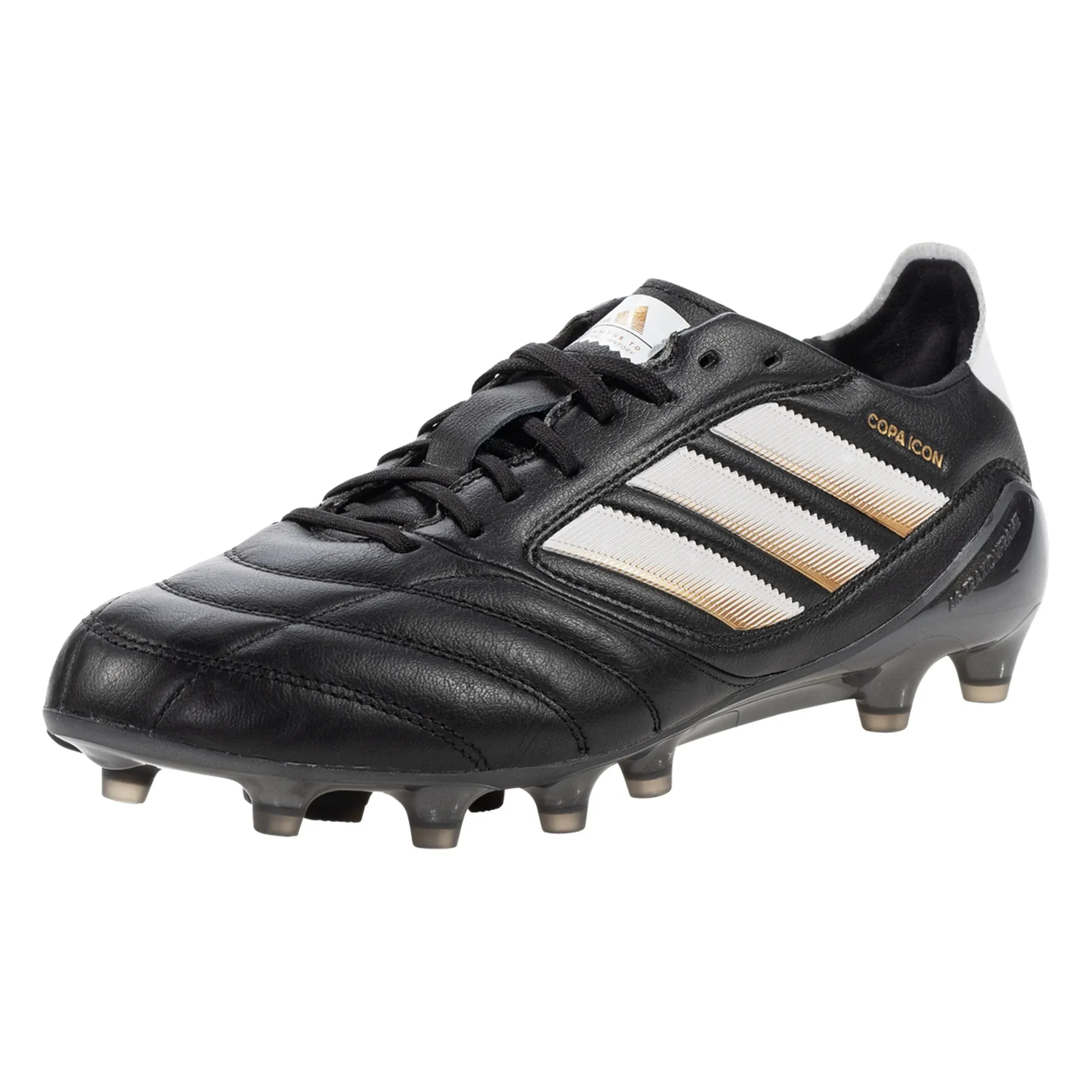 adidas Copa Icon II FG/AG Soccer Cleats (Black/White/Metallic Gold) Pace Assist Mental Toughness